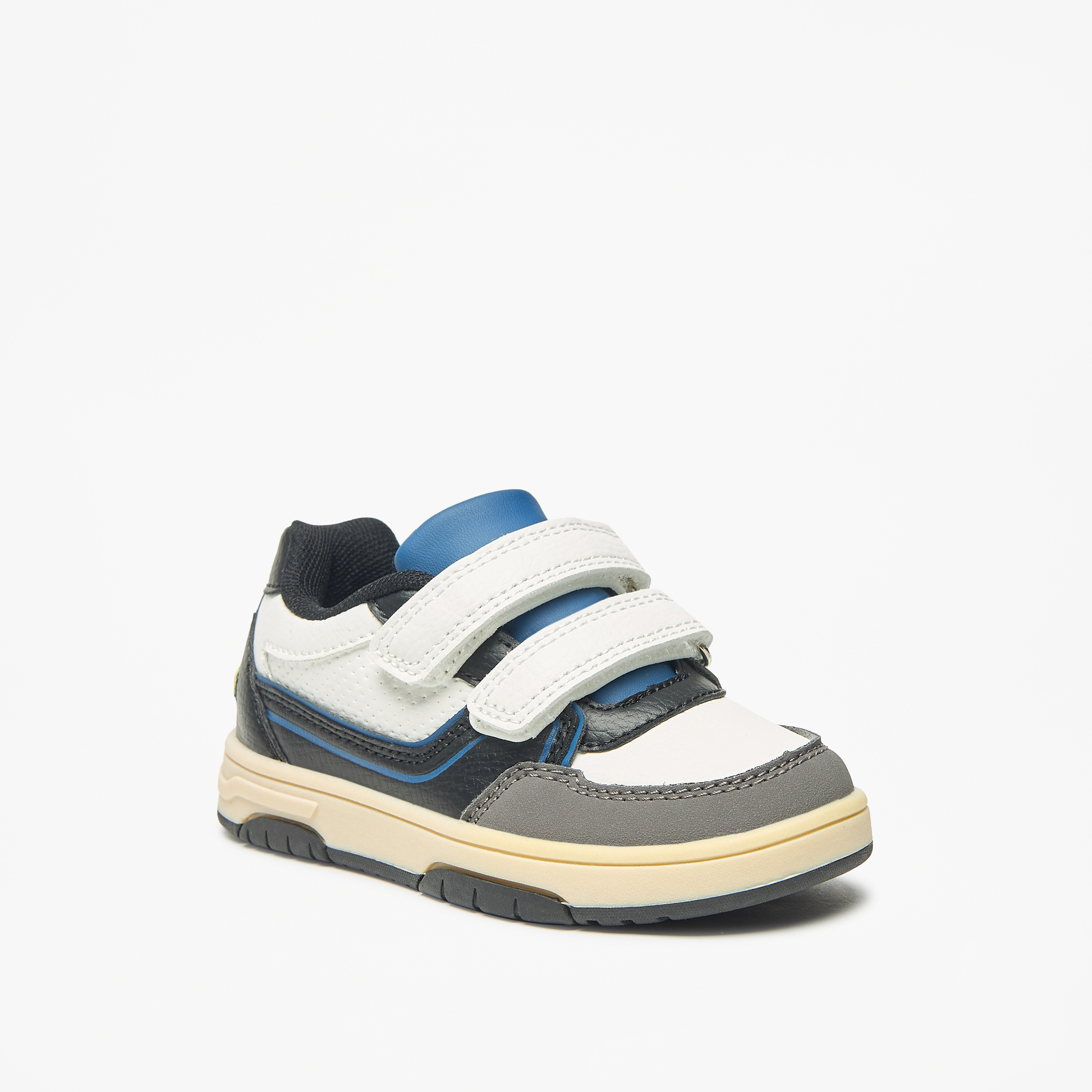 Juniors Colourblock Sneakers with Hook and Loop Closure-boys-shoes-sneakers-image-6