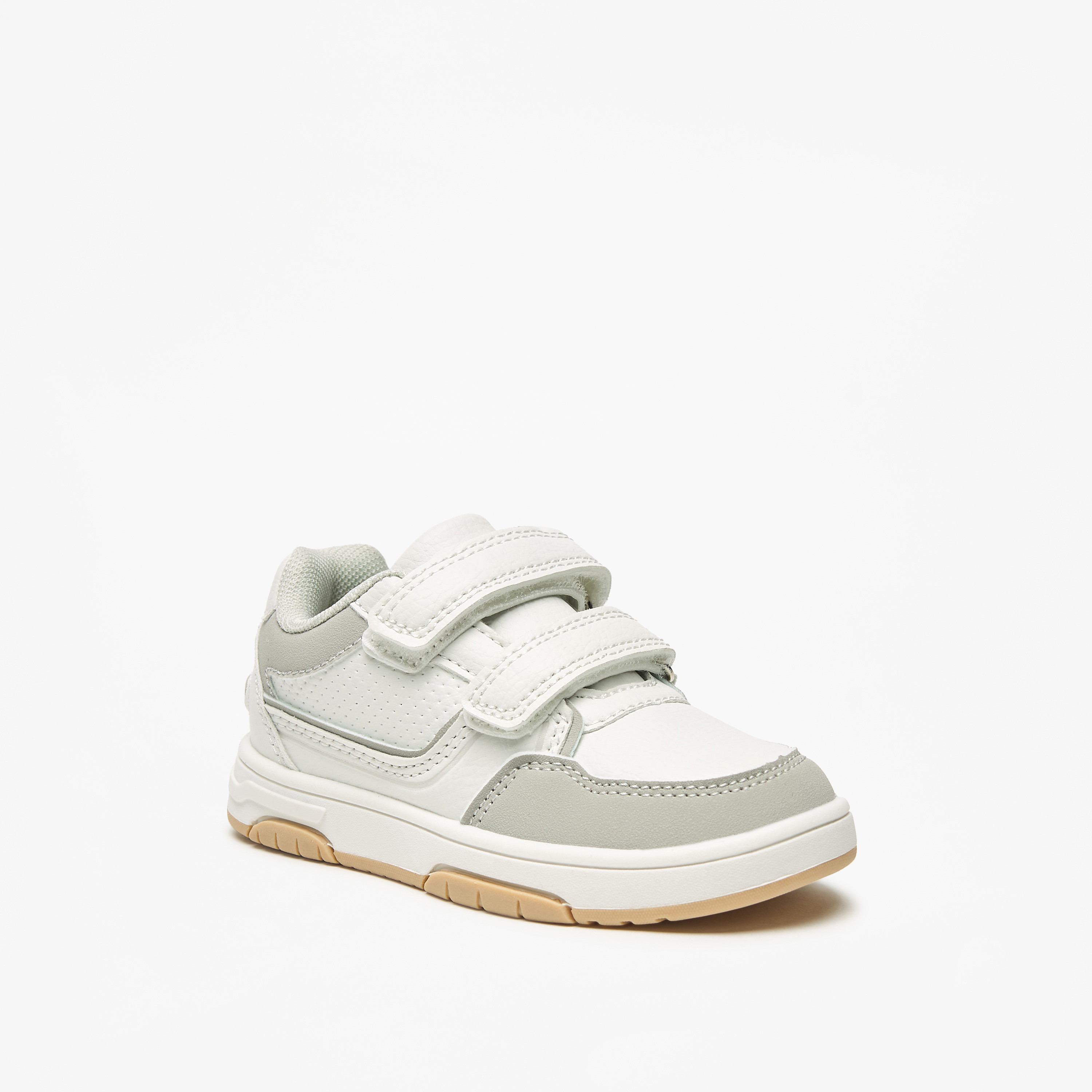 Juniors Colourblock Sneakers with Hook and Loop Closure-boys-shoes-sneakers-image-1