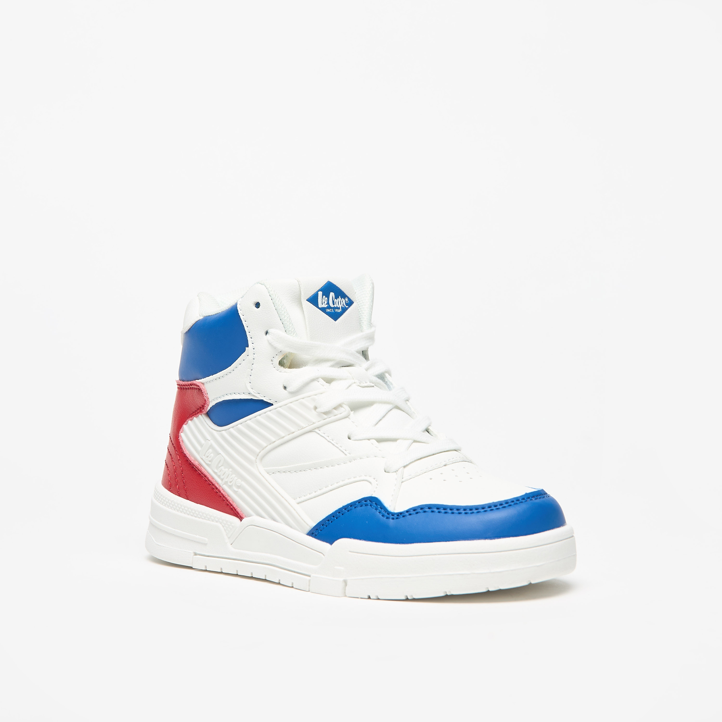 Lee Cooper Kids' Panelled Lace-Up High Top Sneakers-boys-shoes-schoolshoes-image-1