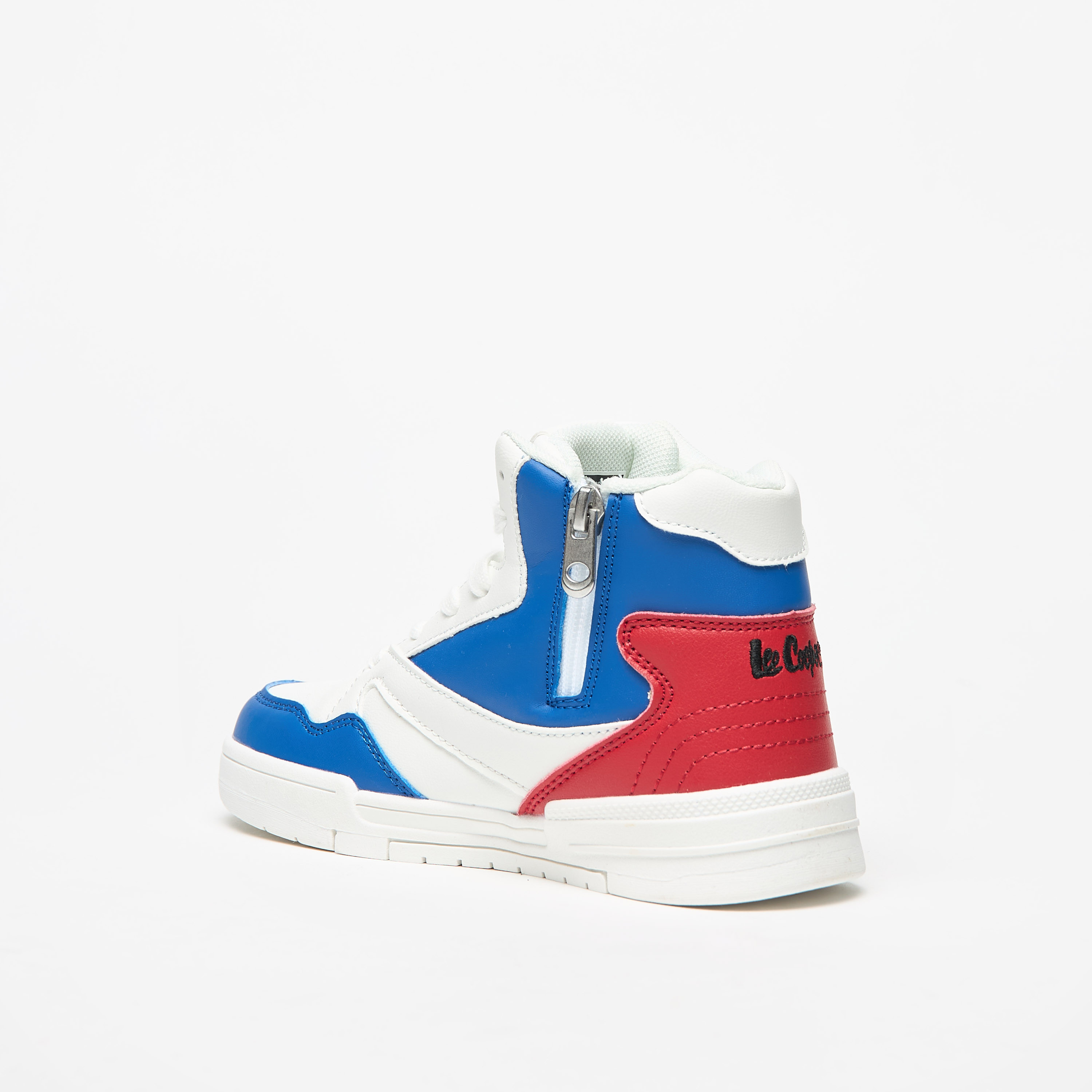 Lee Cooper Kids' Panelled Lace-Up High Top Sneakers-boys-shoes-schoolshoes-image-2