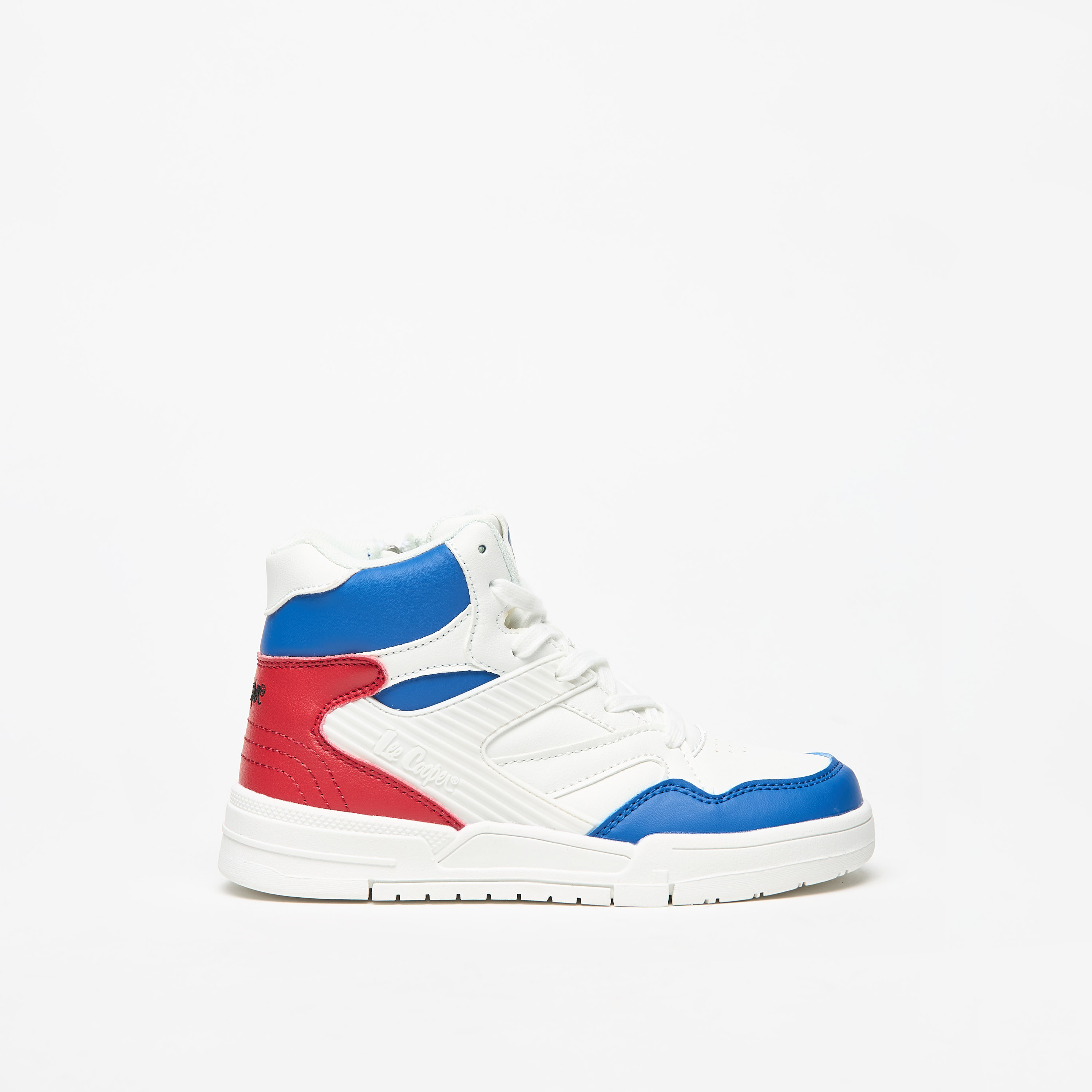Lee Cooper Kids' Panelled Lace-Up High Top Sneakers-boys-shoes-schoolshoes-image-3