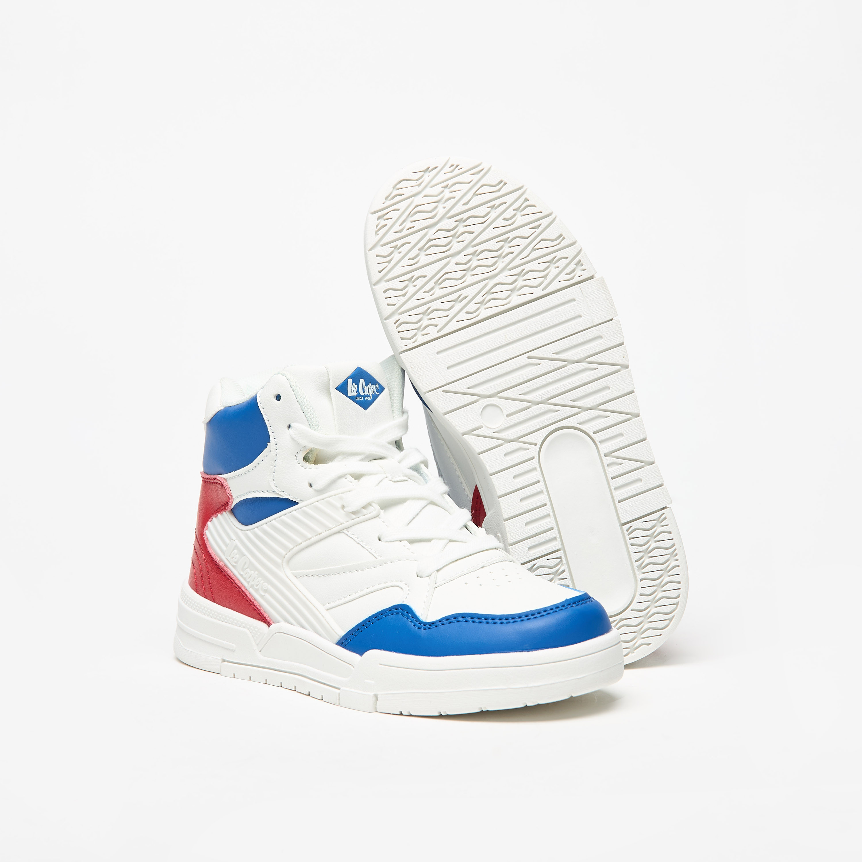 Lee Cooper Kids' Panelled Lace-Up High Top Sneakers-boys-shoes-schoolshoes-image-4