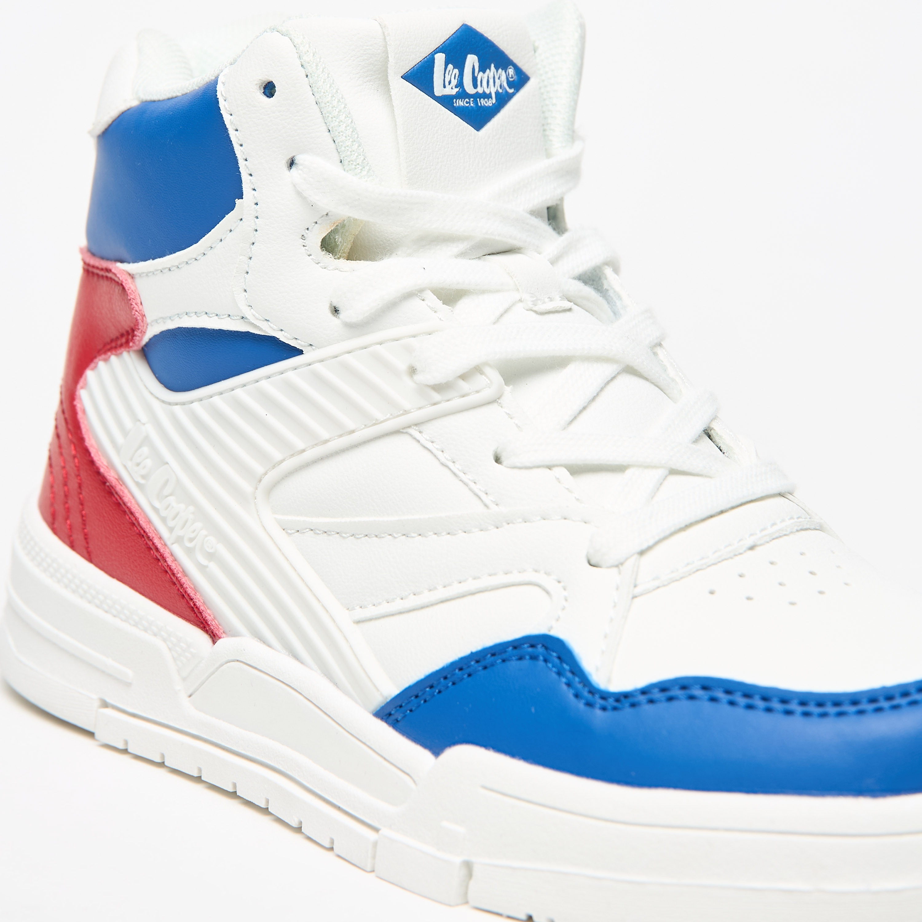 Lee Cooper Kids' Panelled Lace-Up High Top Sneakers-boys-shoes-schoolshoes-image-5