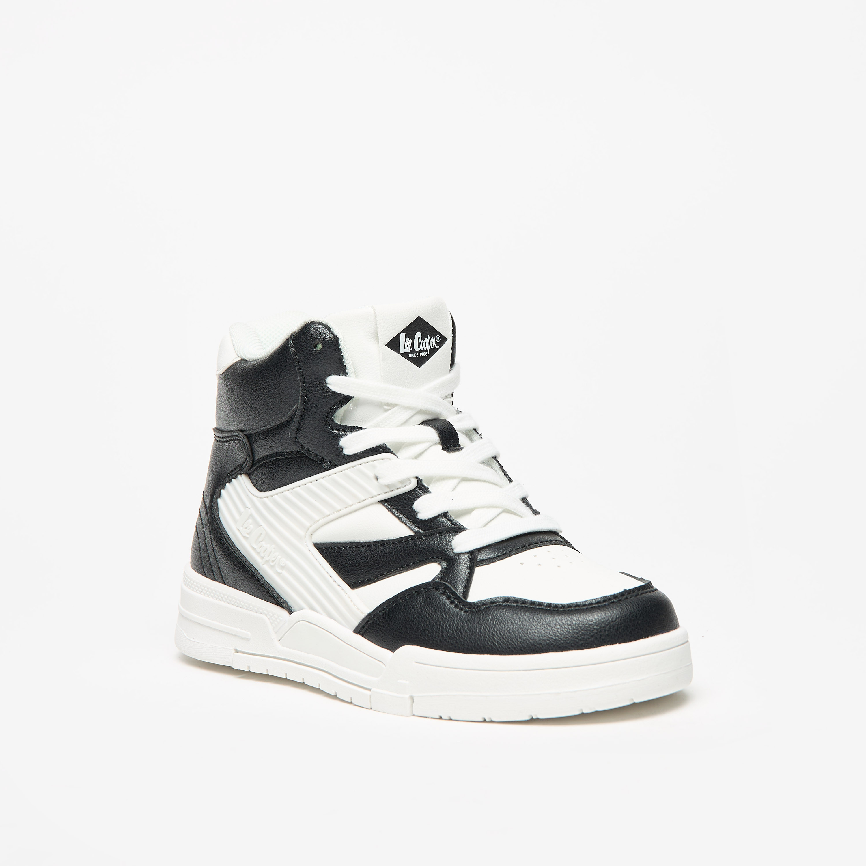 Lee Cooper Kids' Panelled Lace-Up High Top Sneakers-boys-shoes-schoolshoes-image-6