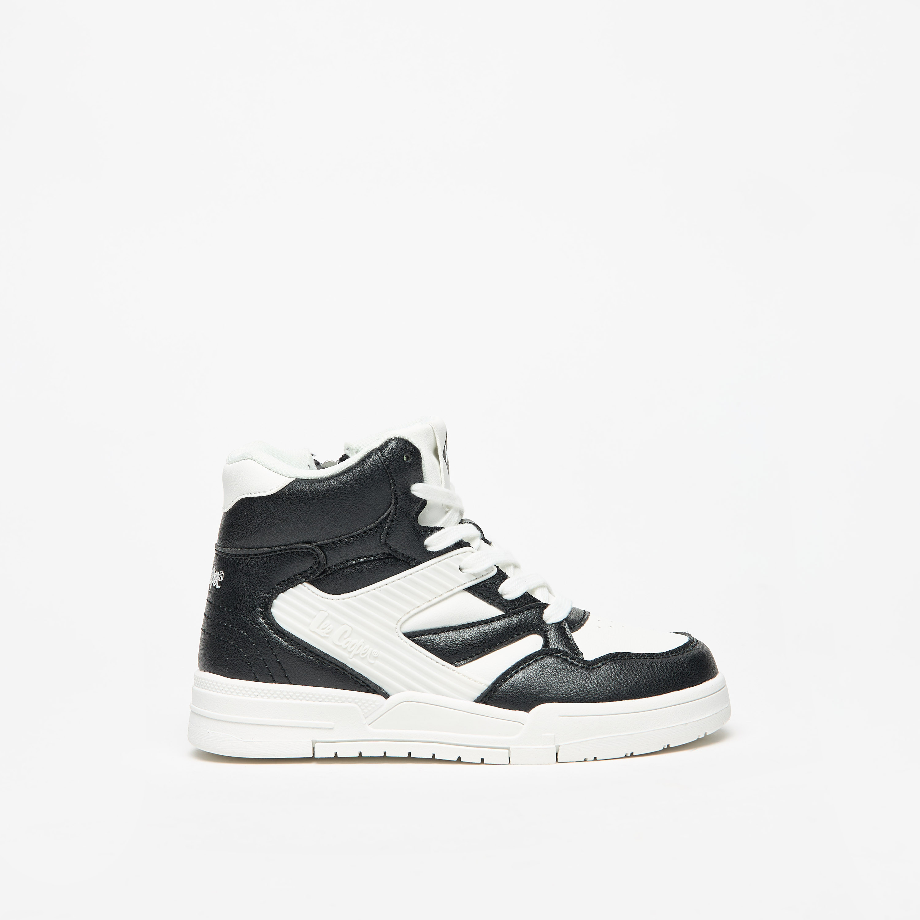 Lee Cooper Kids' Panelled Lace-Up High Top Sneakers-boys-shoes-schoolshoes-image-8