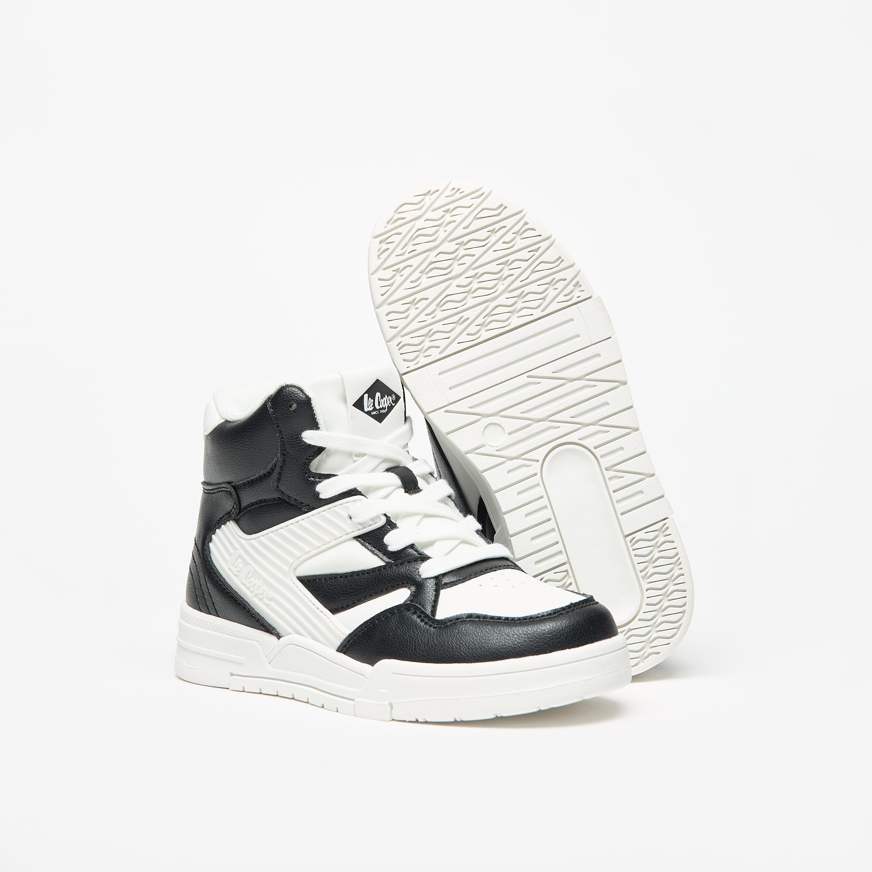 Lee Cooper Kids' Panelled Lace-Up High Top Sneakers-boys-shoes-schoolshoes-image-9