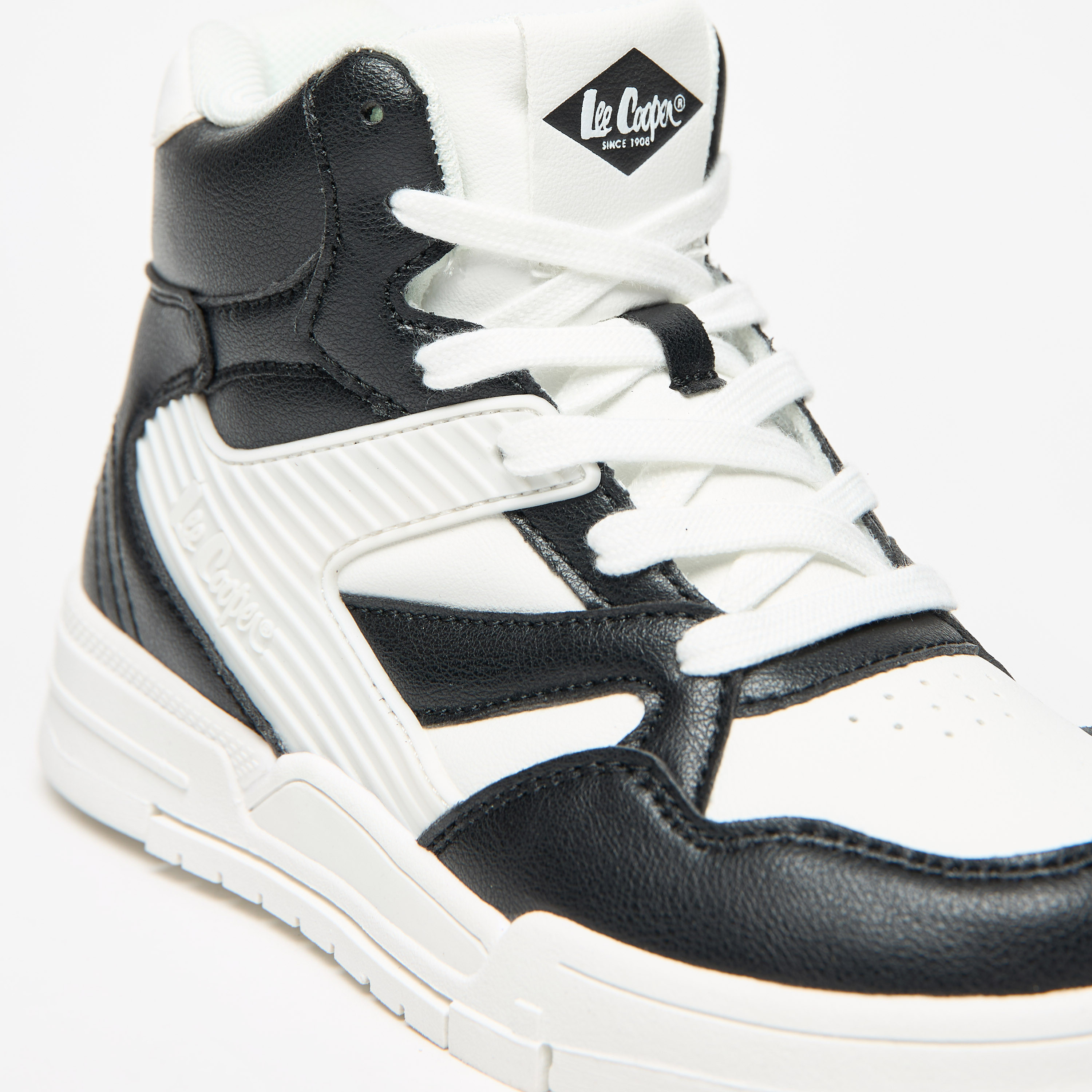 Lee Cooper Kids' Panelled Lace-Up High Top Sneakers-boys-shoes-schoolshoes-image-10