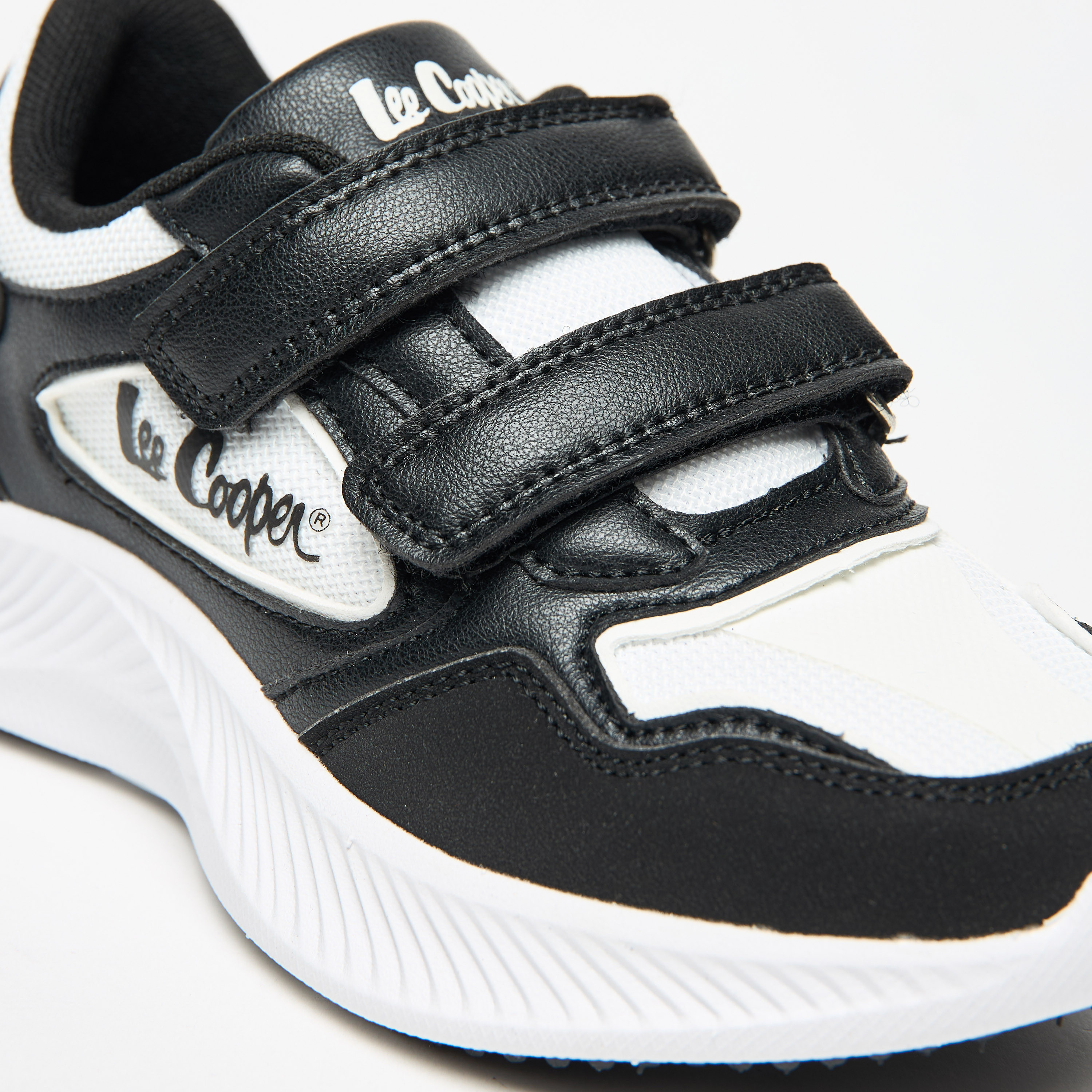 Lee Cooper Kids' Panelled Lightweight Sneakers with Hook and Loop Closure-boys-shoes-sneakers-image-5