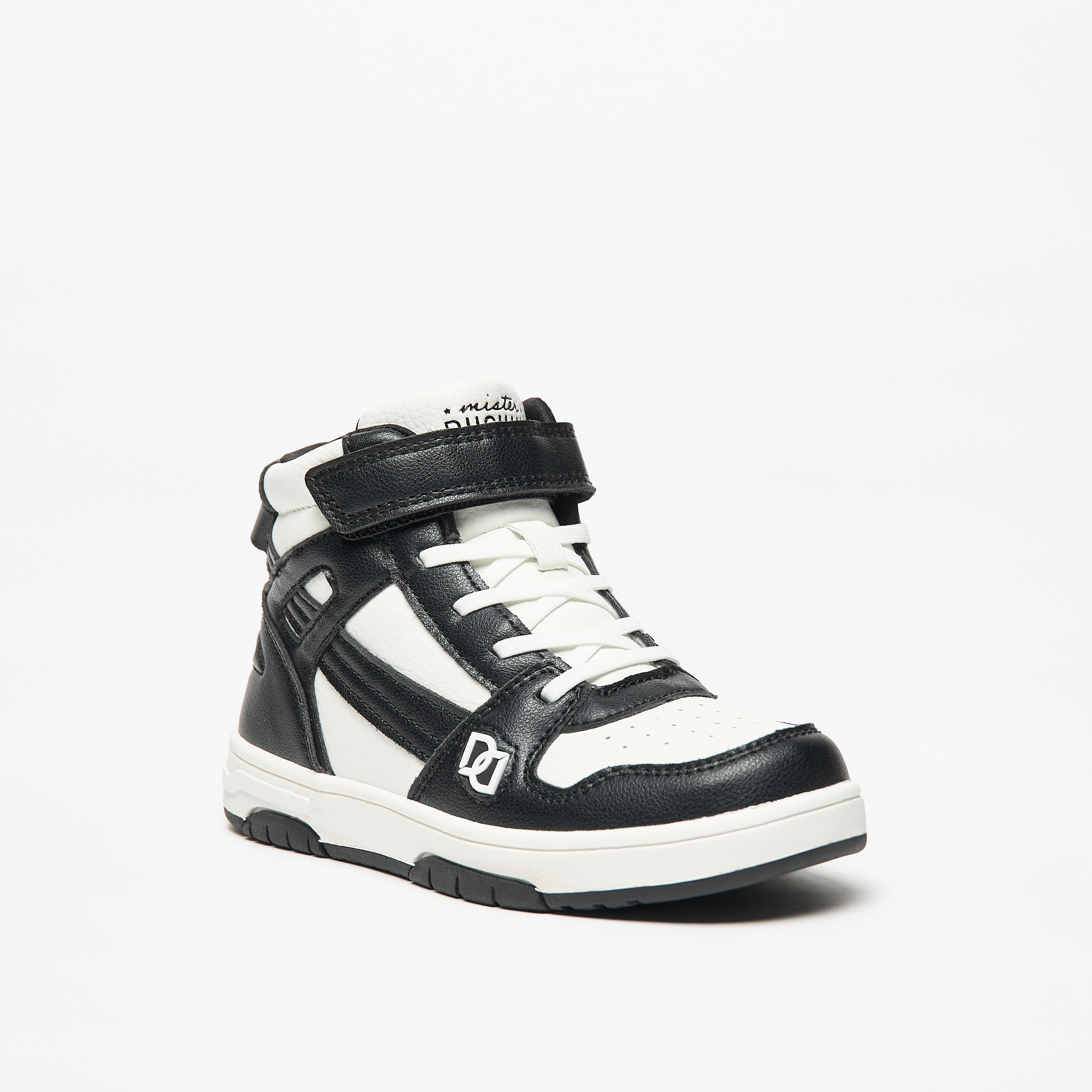 Mister Duchini Kids' Panelled Sneakers with Hook and Loop Closure-boys-shoes-sneakers-image-11