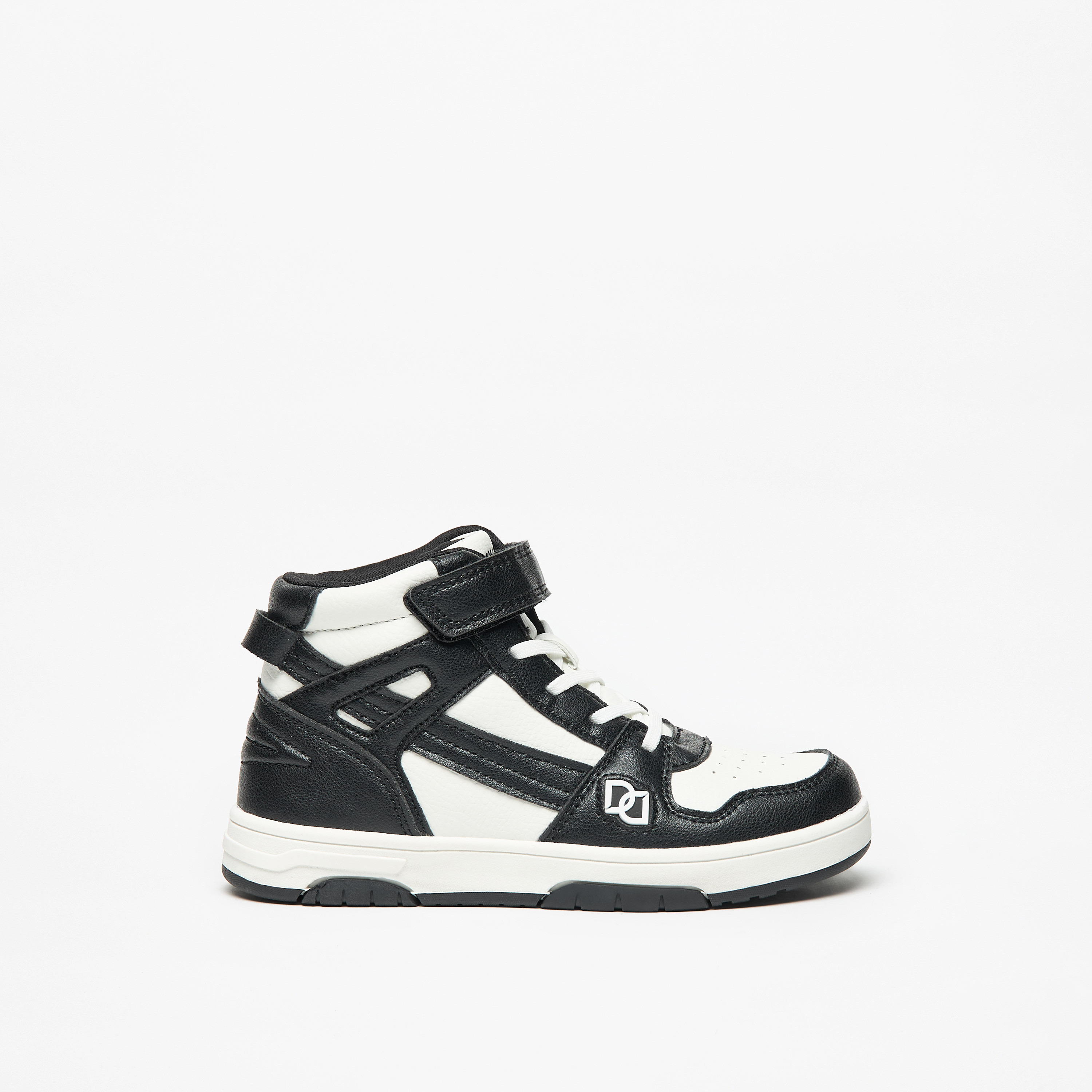 Mister Duchini Kids' Panelled Sneakers with Hook and Loop Closure-boys-shoes-sneakers-image-3