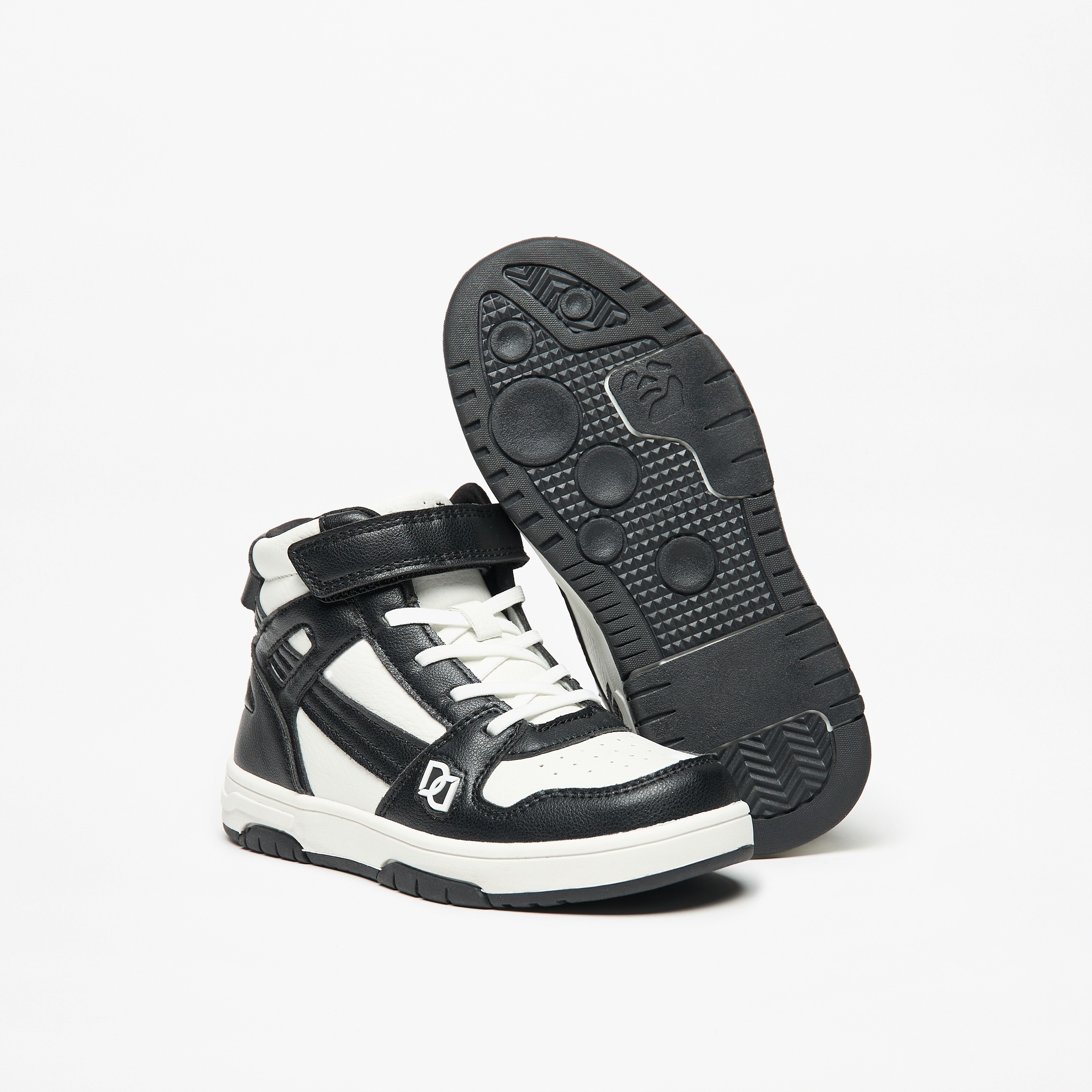 Mister Duchini Kids' Panelled Sneakers with Hook and Loop Closure-boys-shoes-sneakers-image-4