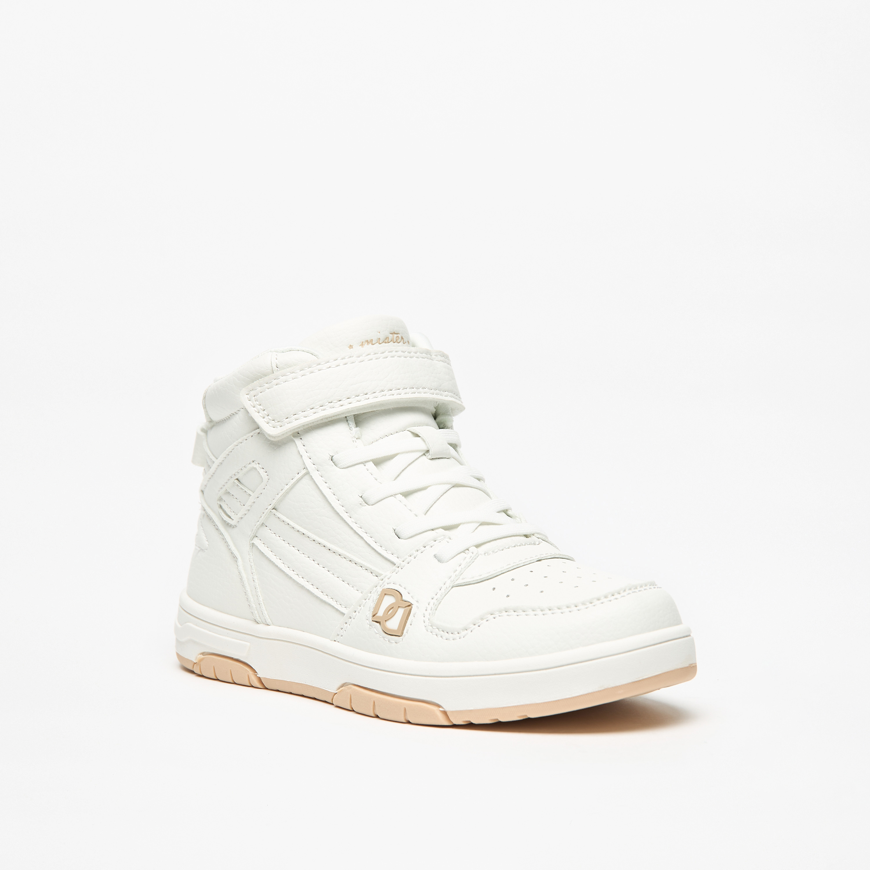 Mister Duchini Kids' Panelled Sneakers with Hook and Loop Closure-boys-shoes-sneakers-image-1