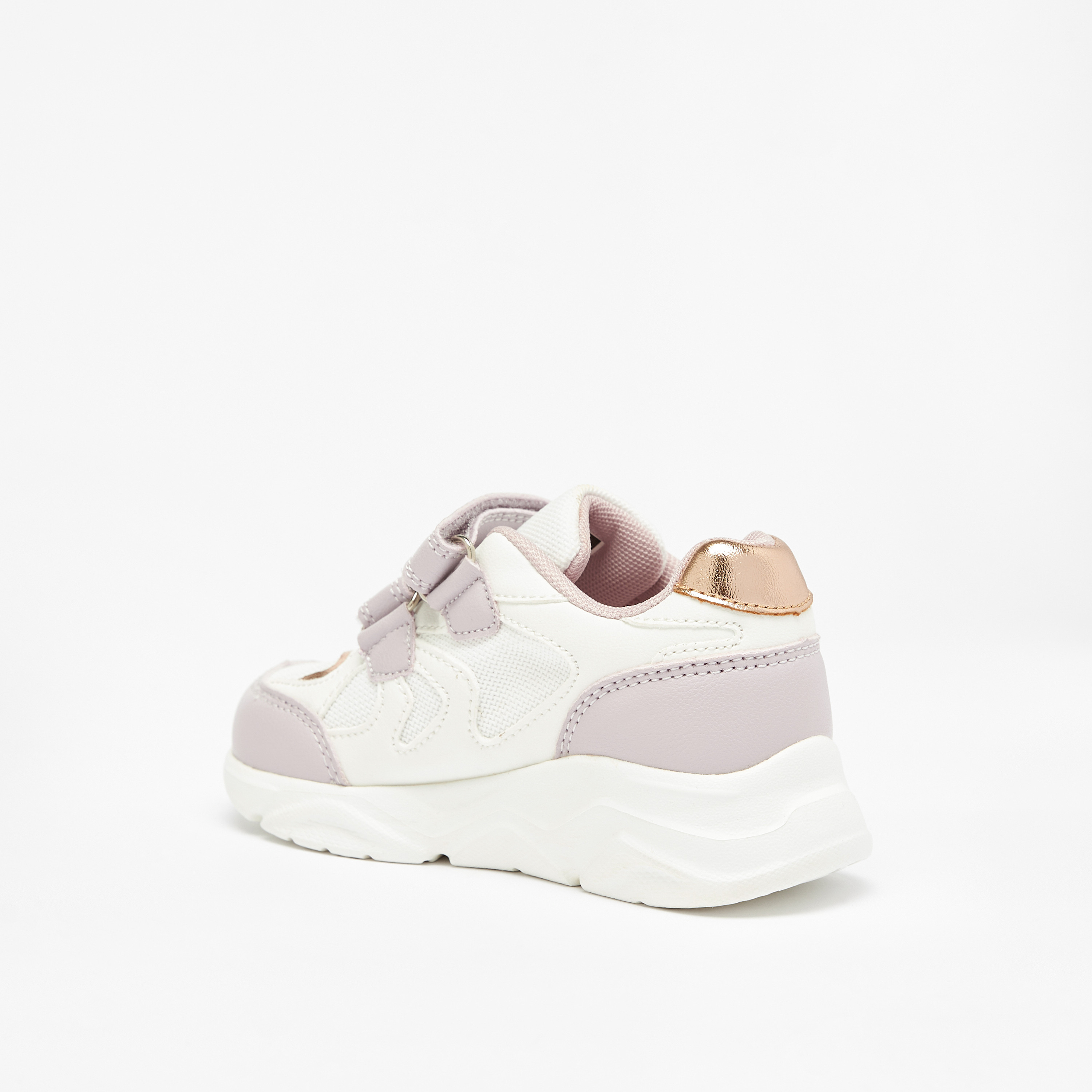 حذاء سنيكرز بألواح ونعل عريض وشريط إغلاق لاصق من جونيورز-girls-shoes-sneakers-image-2