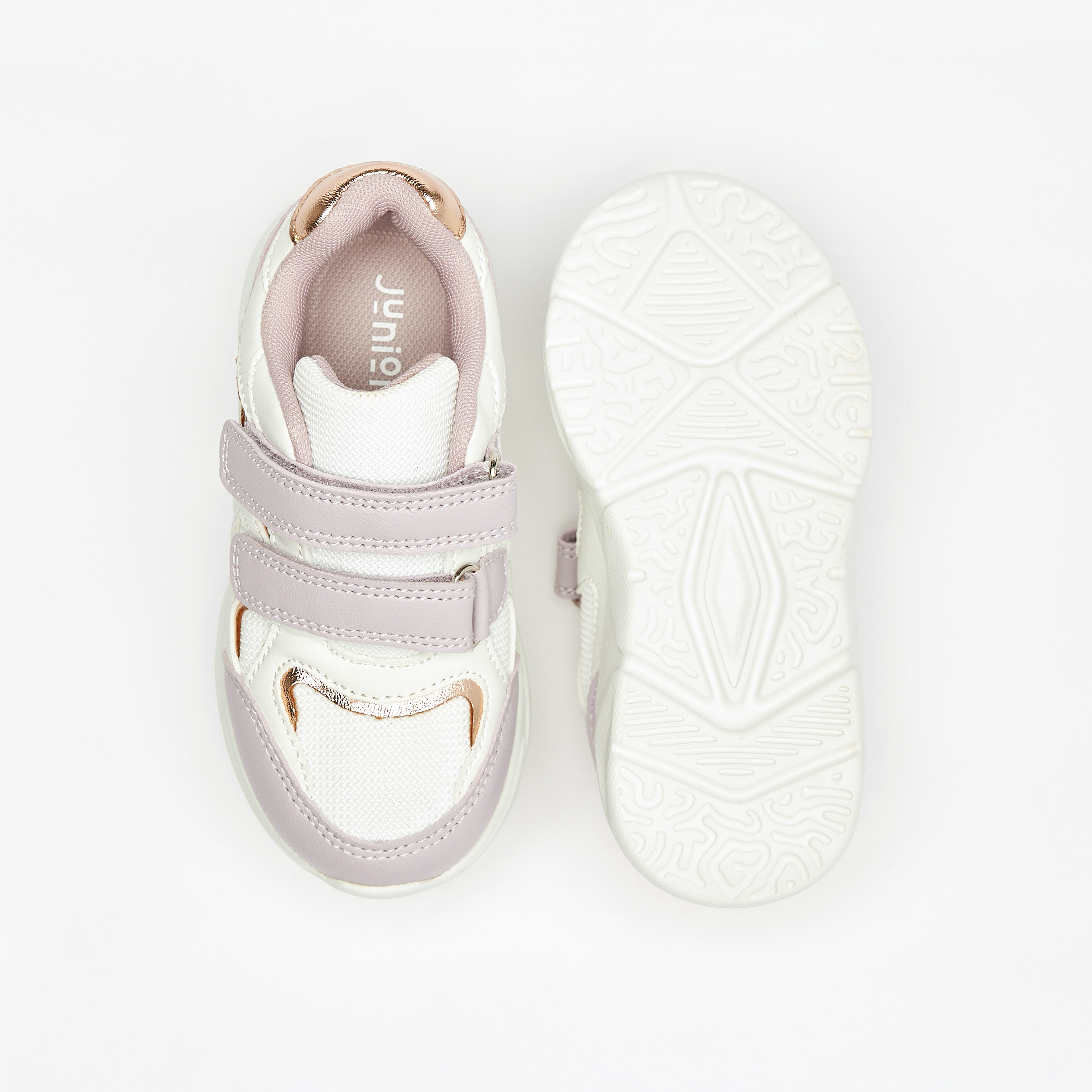 حذاء سنيكرز بألواح ونعل عريض وشريط إغلاق لاصق من جونيورز-girls-shoes-sneakers-image-5