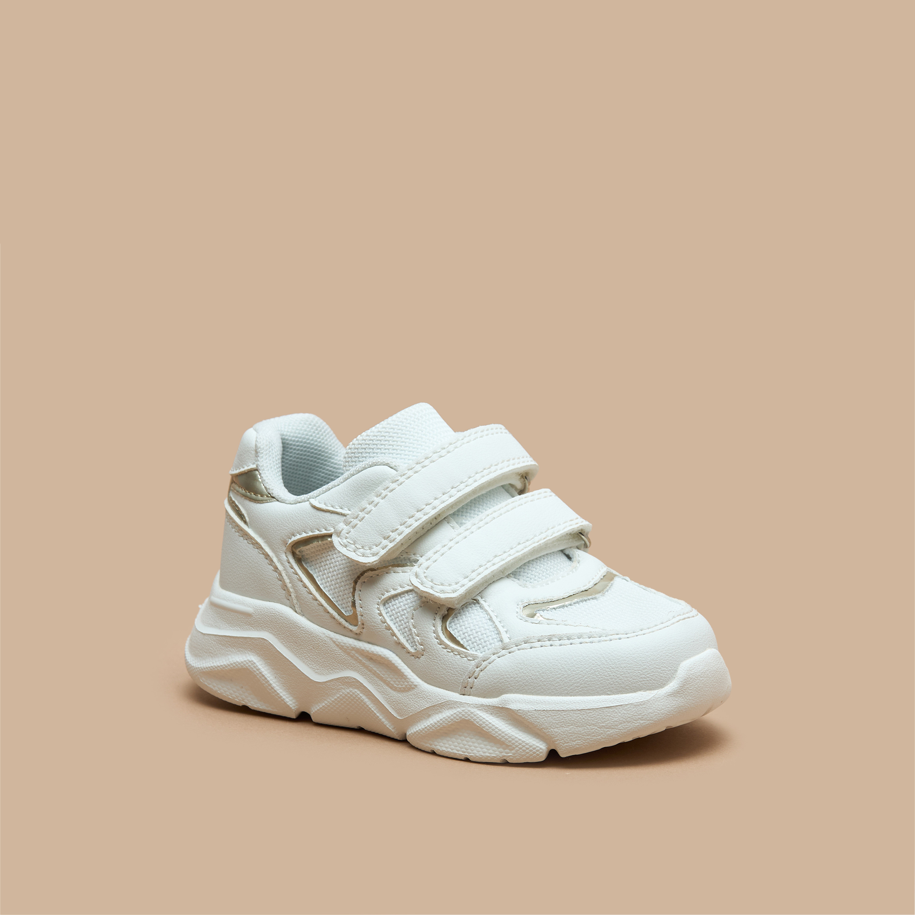 حذاء سنيكرز بألواح ونعل عريض وشريط إغلاق لاصق من جونيورز-girls-shoes-sneakers-image-6