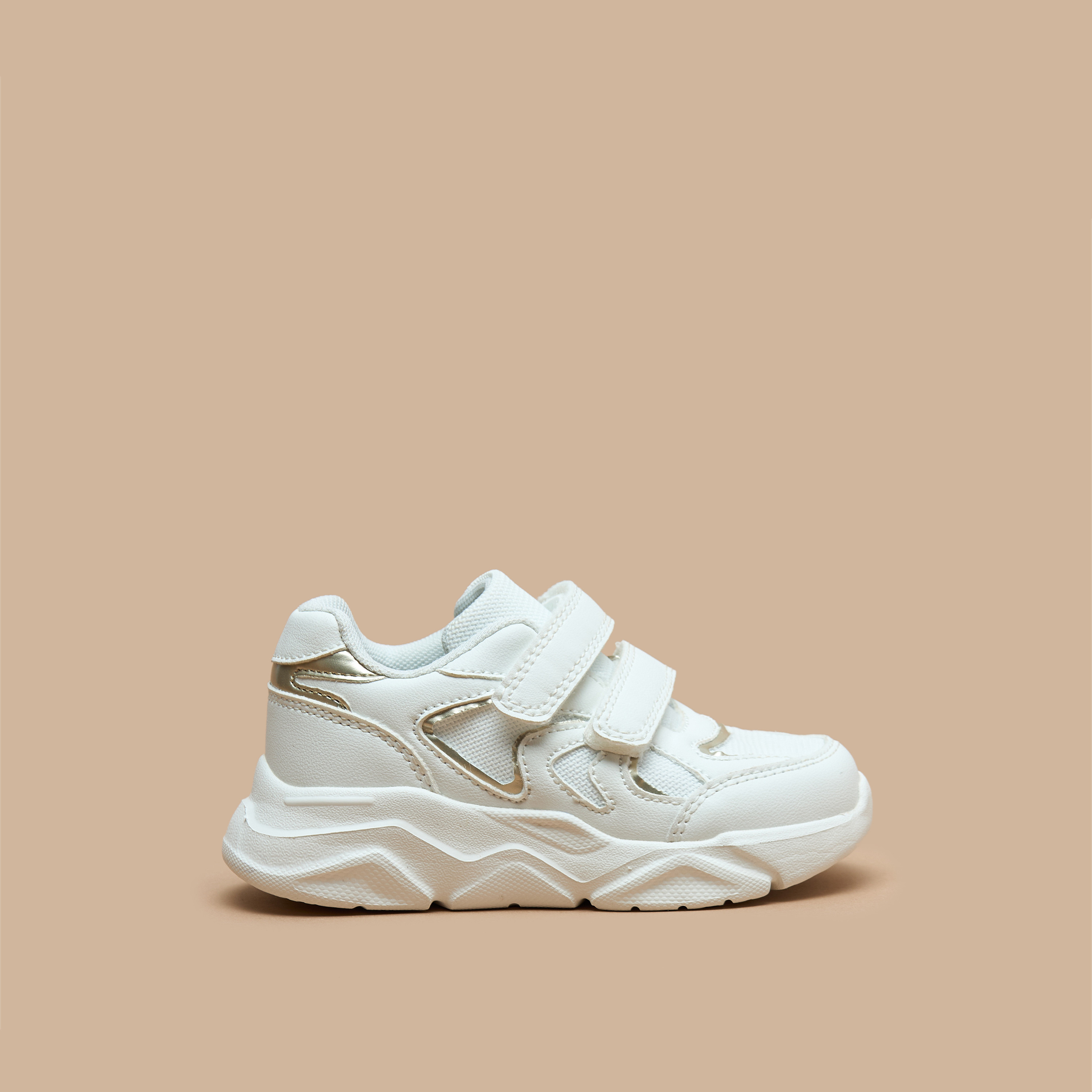 حذاء سنيكرز بألواح ونعل عريض وشريط إغلاق لاصق من جونيورز-girls-shoes-sneakers-image-8