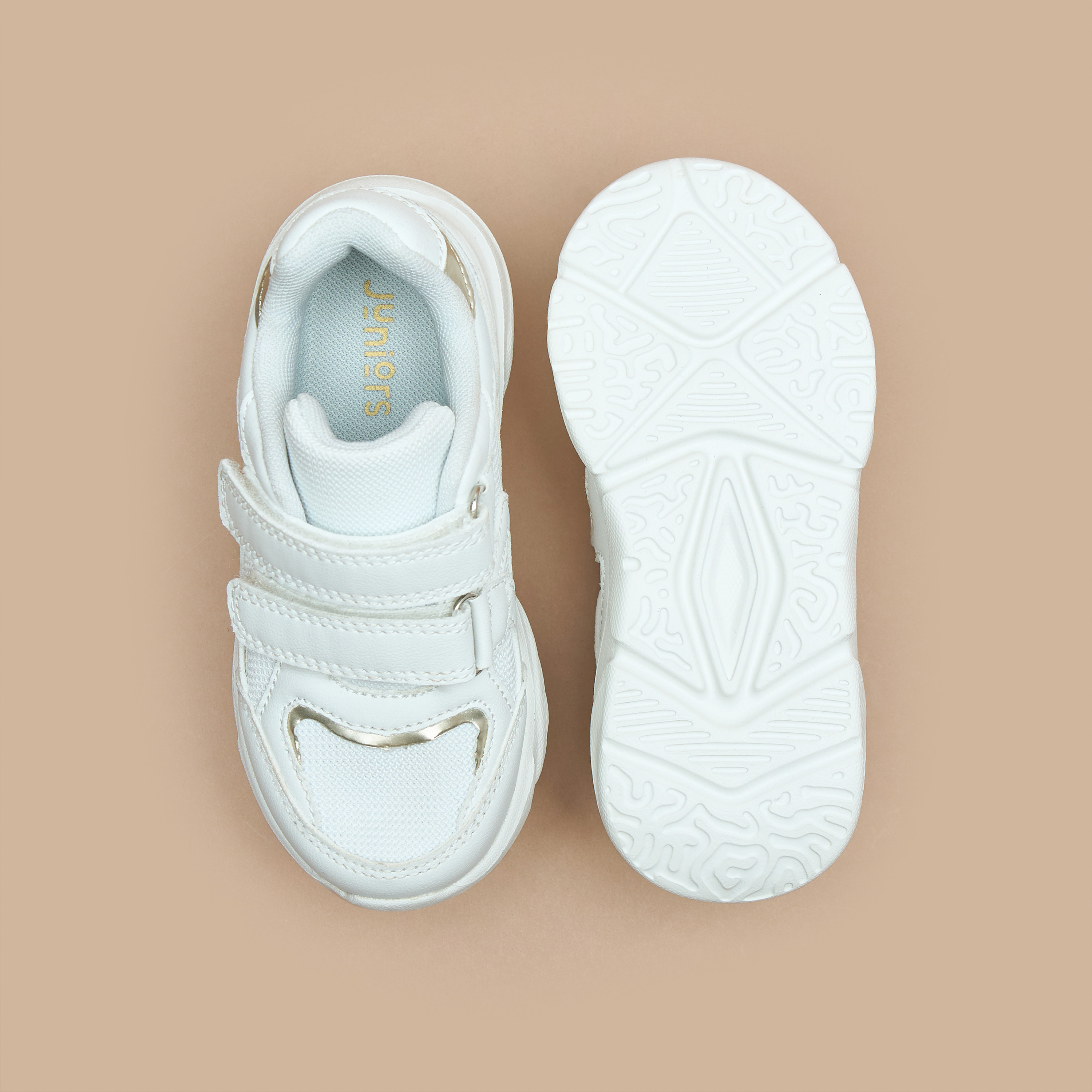 حذاء سنيكرز بألواح ونعل عريض وشريط إغلاق لاصق من جونيورز-girls-shoes-sneakers-image-9
