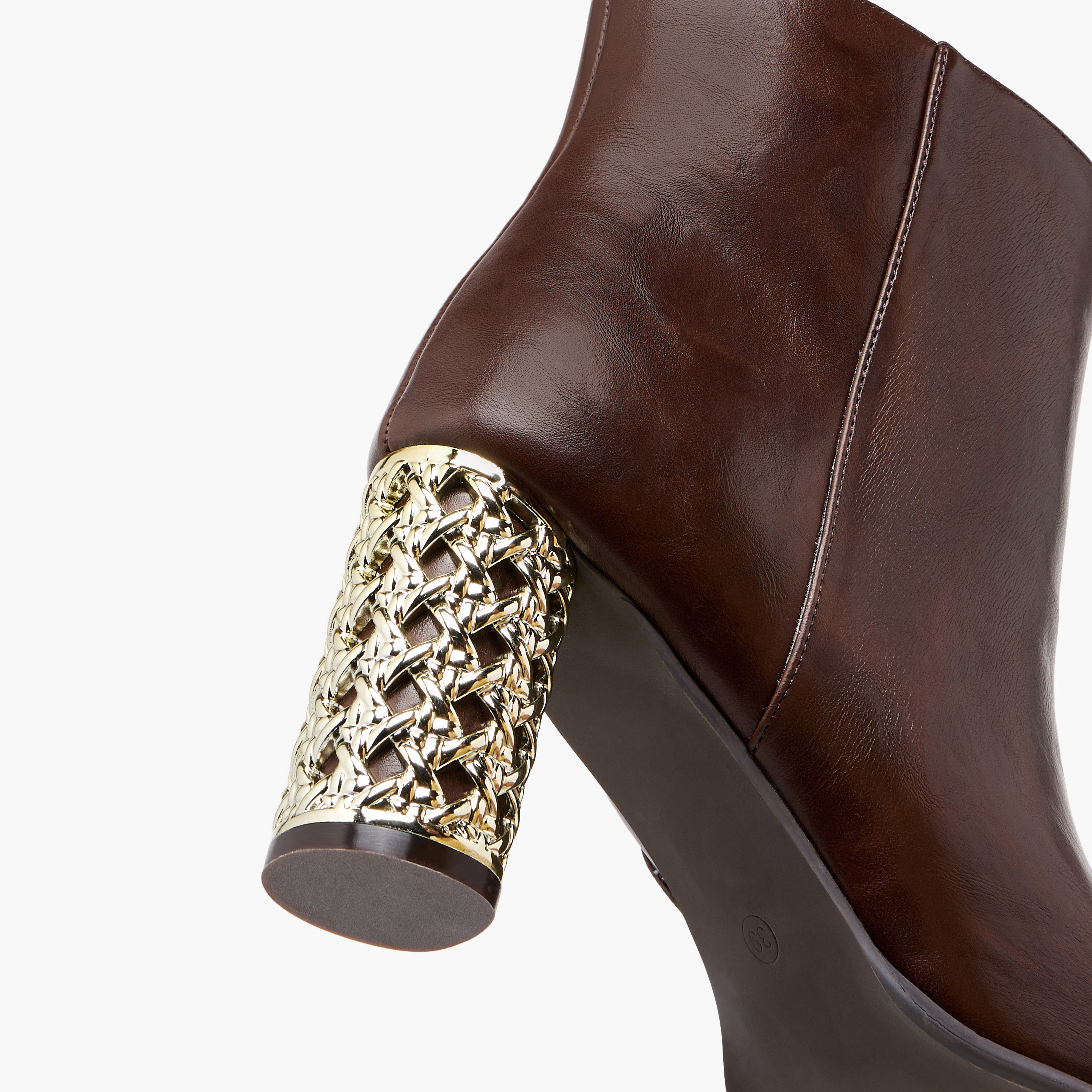 Flora Bella Solid Ankle Boots with Metallic Block Heels-women-shoes-boots-image-5