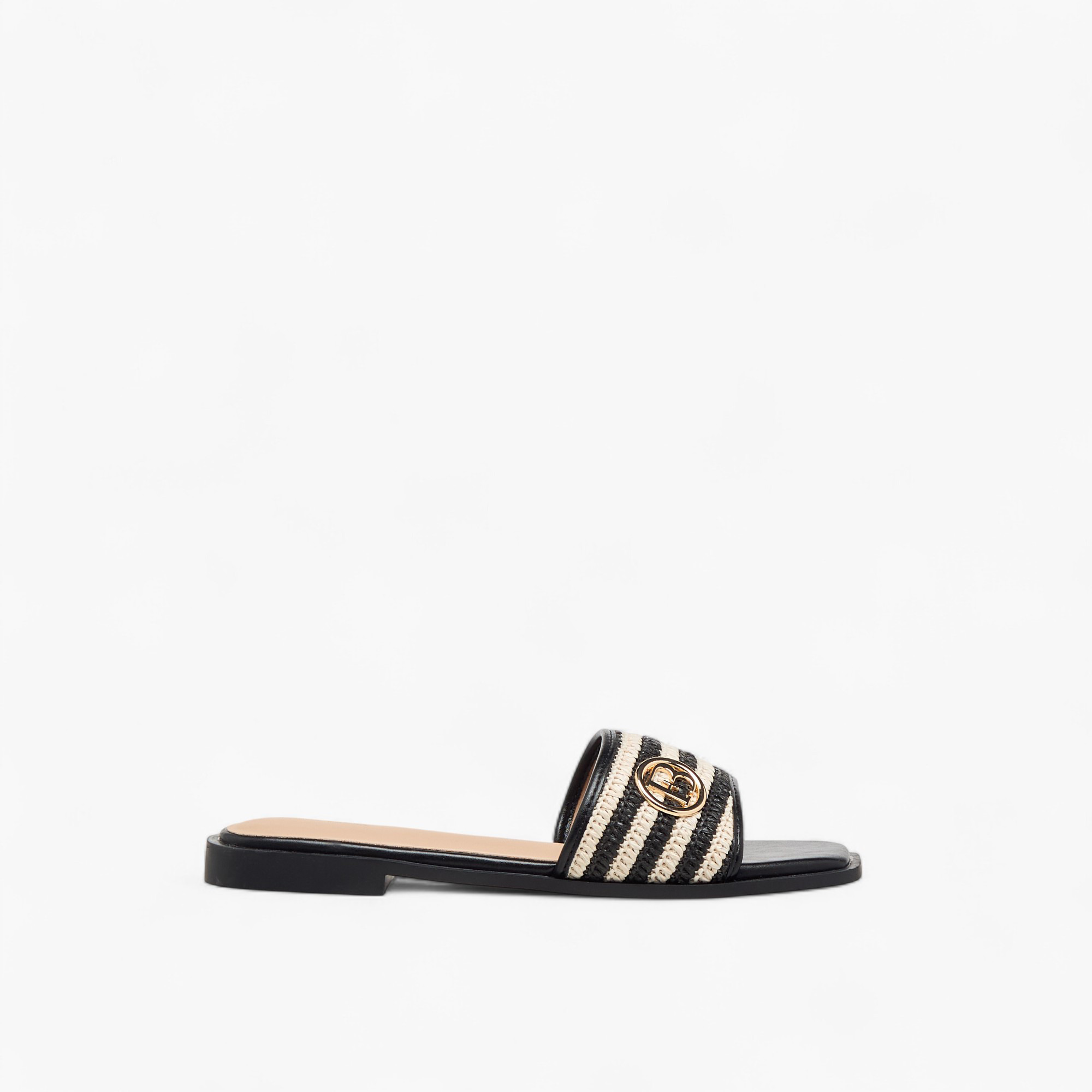 Flora Bella Textured Slip-On Flat Sandals with Metal Accent-women-shoes-flats-sandals-image-3