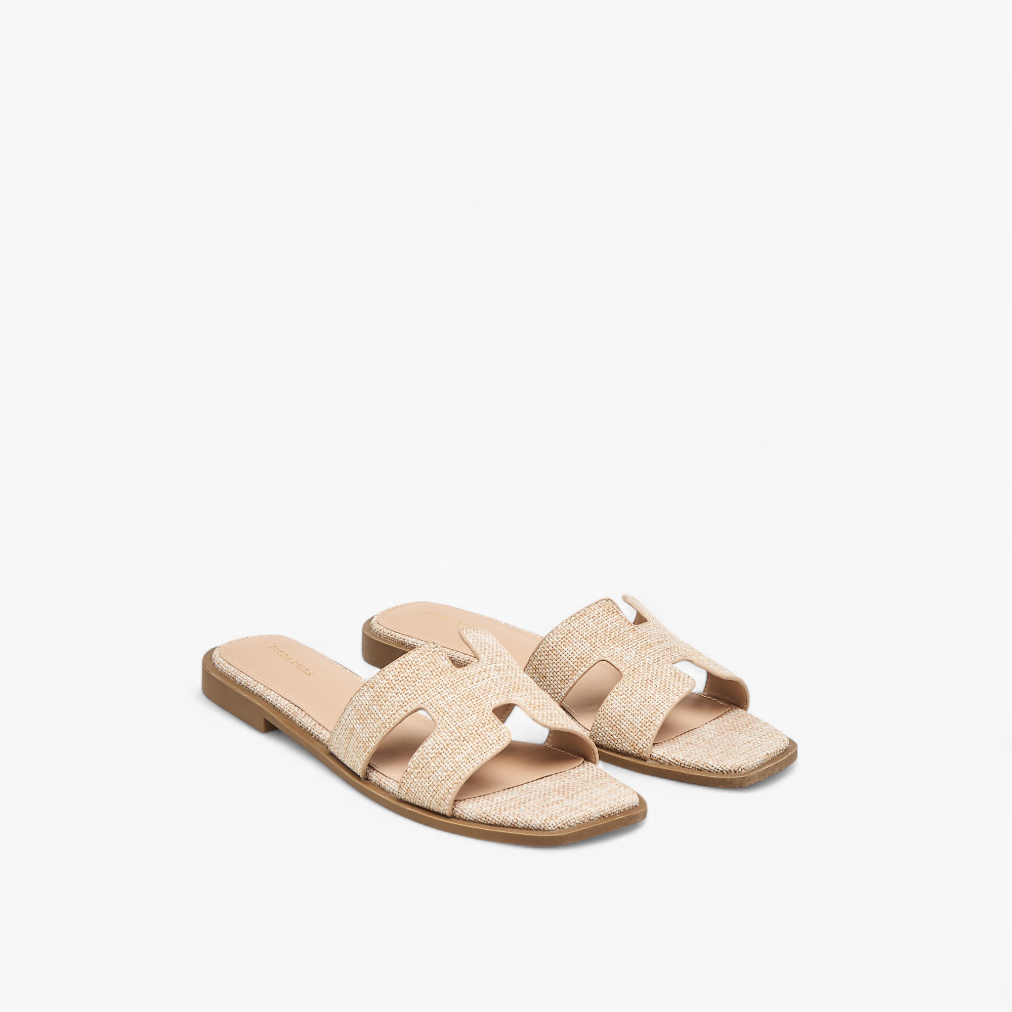 Flora Bella Textured Slip-On Flat Sandals with Cut-Out Deatil-women-shoes-flats-sandals-image-1