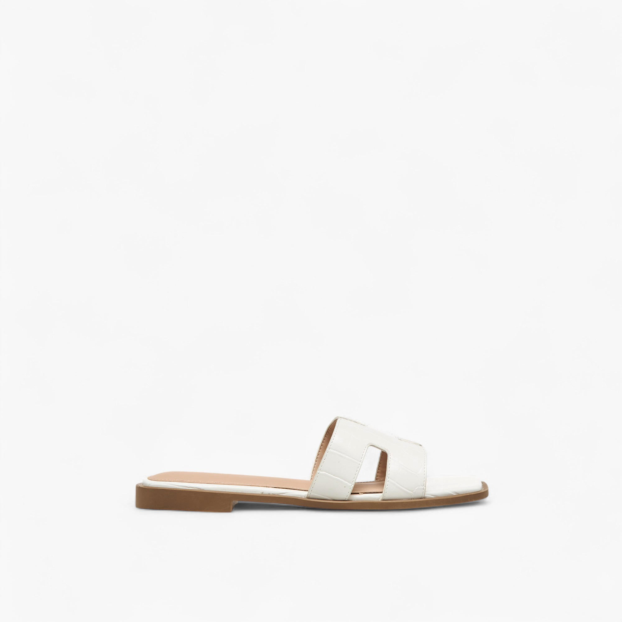 Flora Bella Textured Slip-On Flat Sandals with Cut-Out Deatil-women-shoes-flats-sandals-image-3
