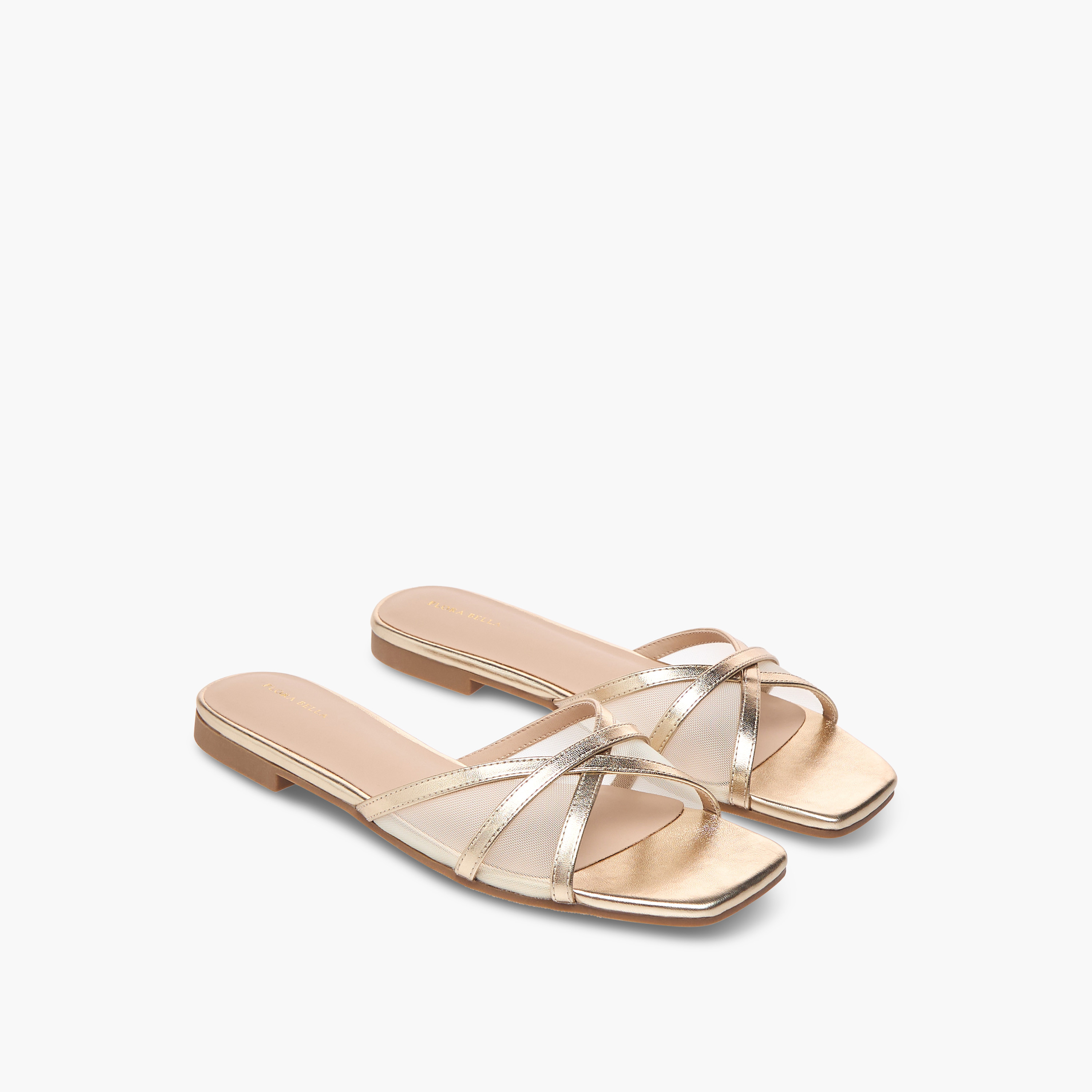 Flora Bella Mesh Detail Slip-On Cross Strap Sandals-women-shoes-flats-sandals-image-1
