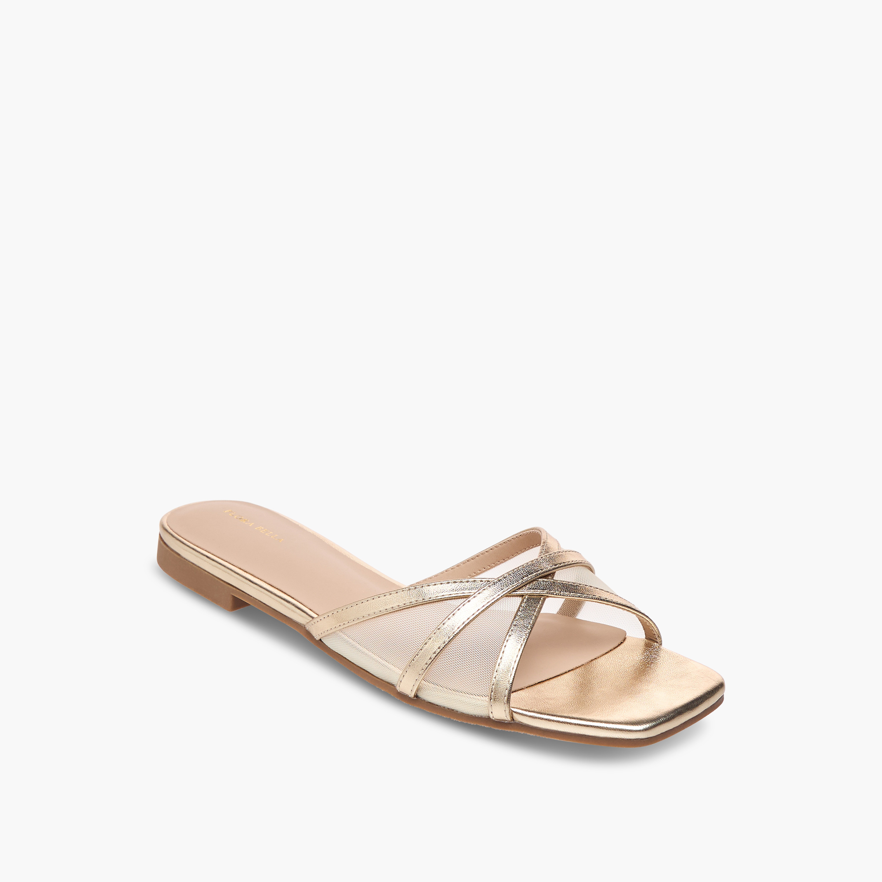 Flora Bella Mesh Detail Slip-On Cross Strap Sandals-women-shoes-flats-sandals-image-2