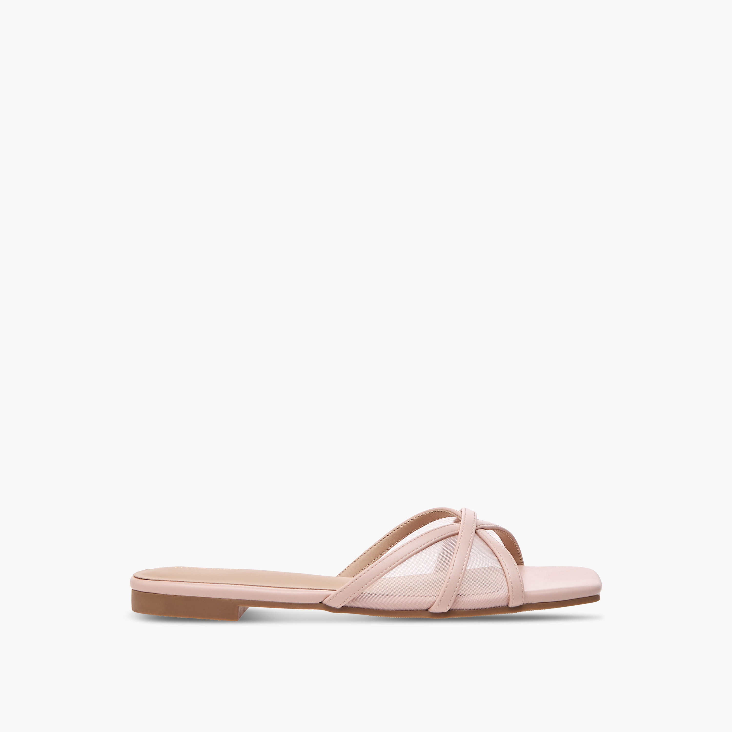 صندل بأحزمة متقاطعة وتفاصيل شبكية من فلورا بيلا-women-shoes-flats-sandals-image-3