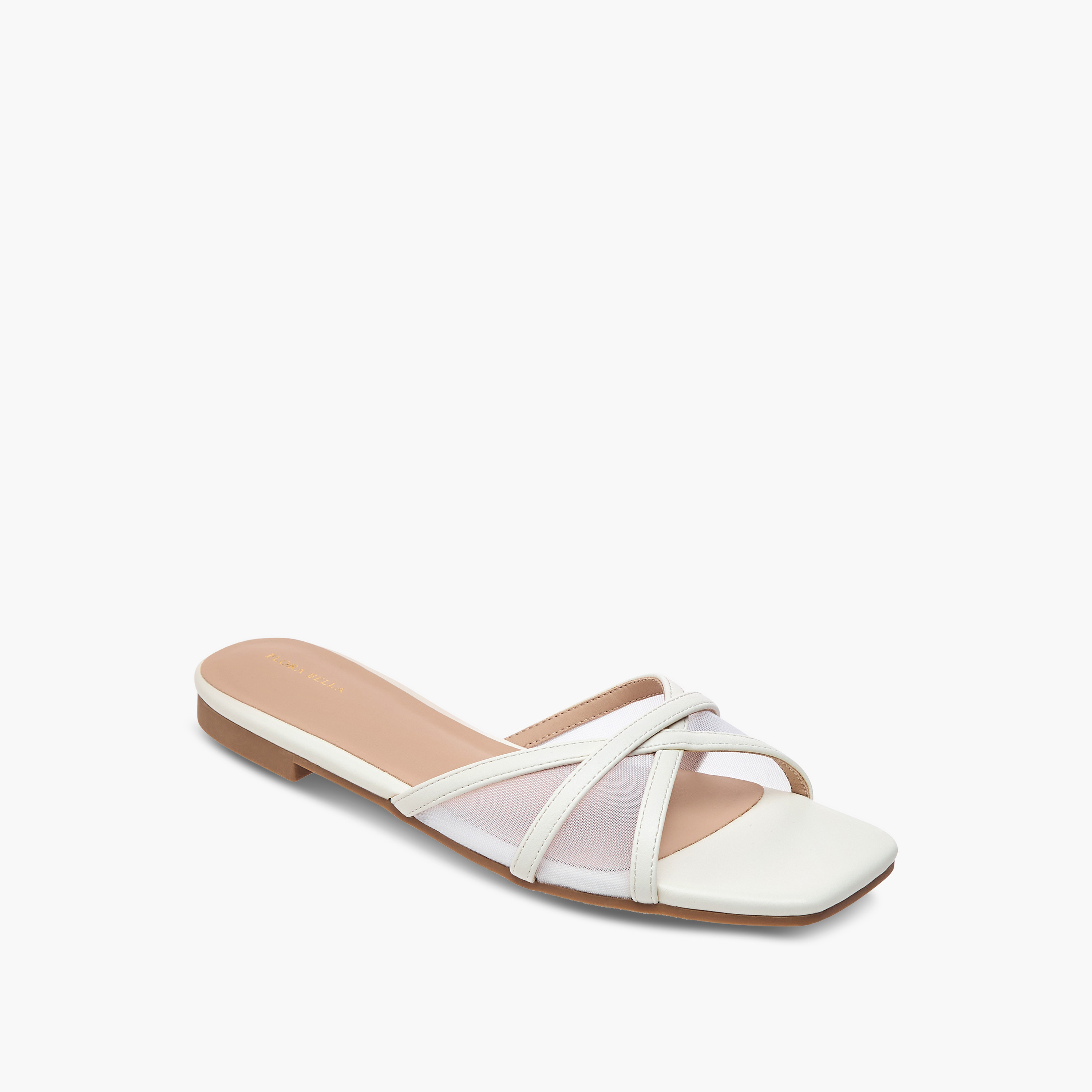 Flora Bella Mesh Detail Slip-On Cross Strap Sandals-women-shoes-flats-sandals-image-2