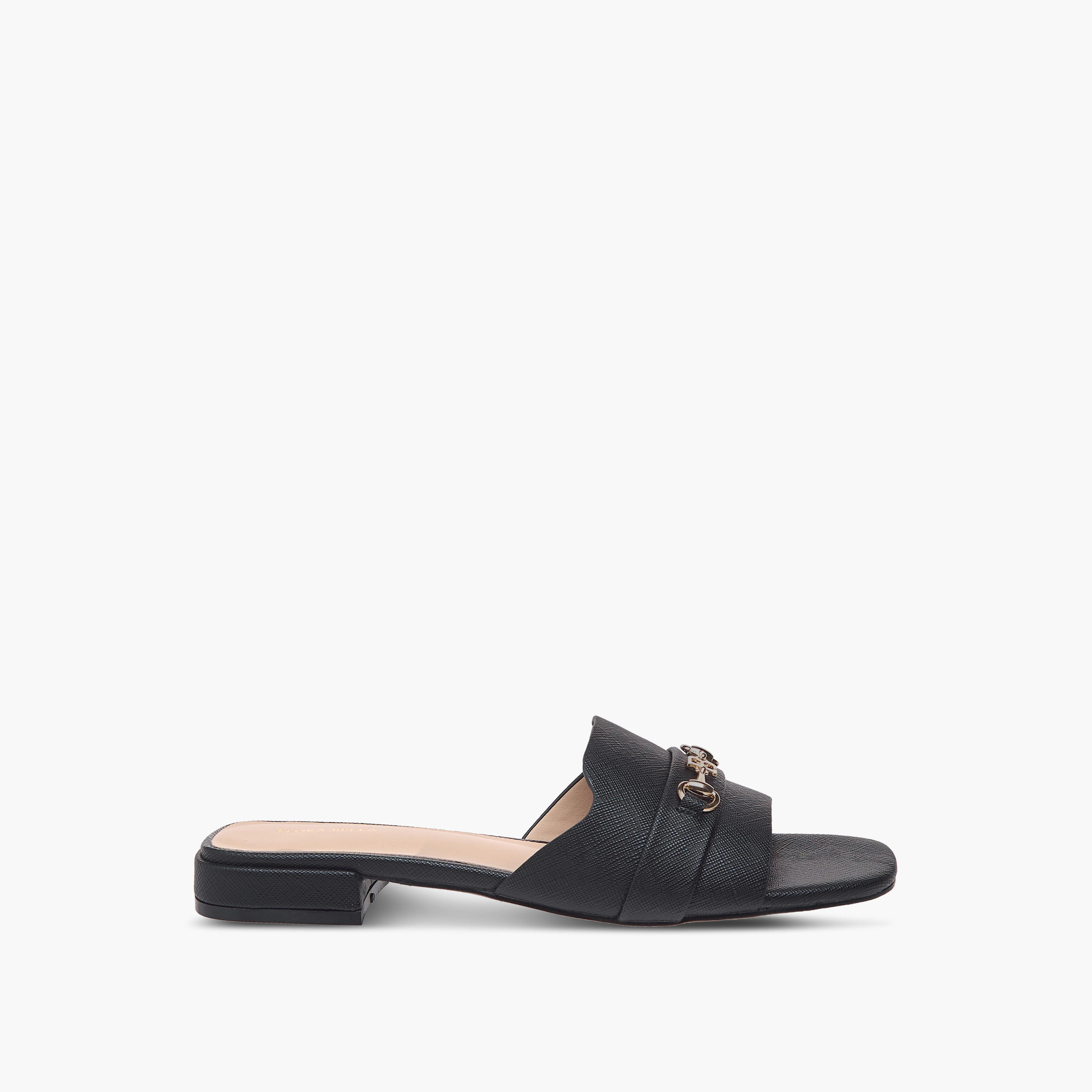 Flora Bella Textured Slip-On Sandals with Metal Accent-women-shoes-flats-sandals-image-3