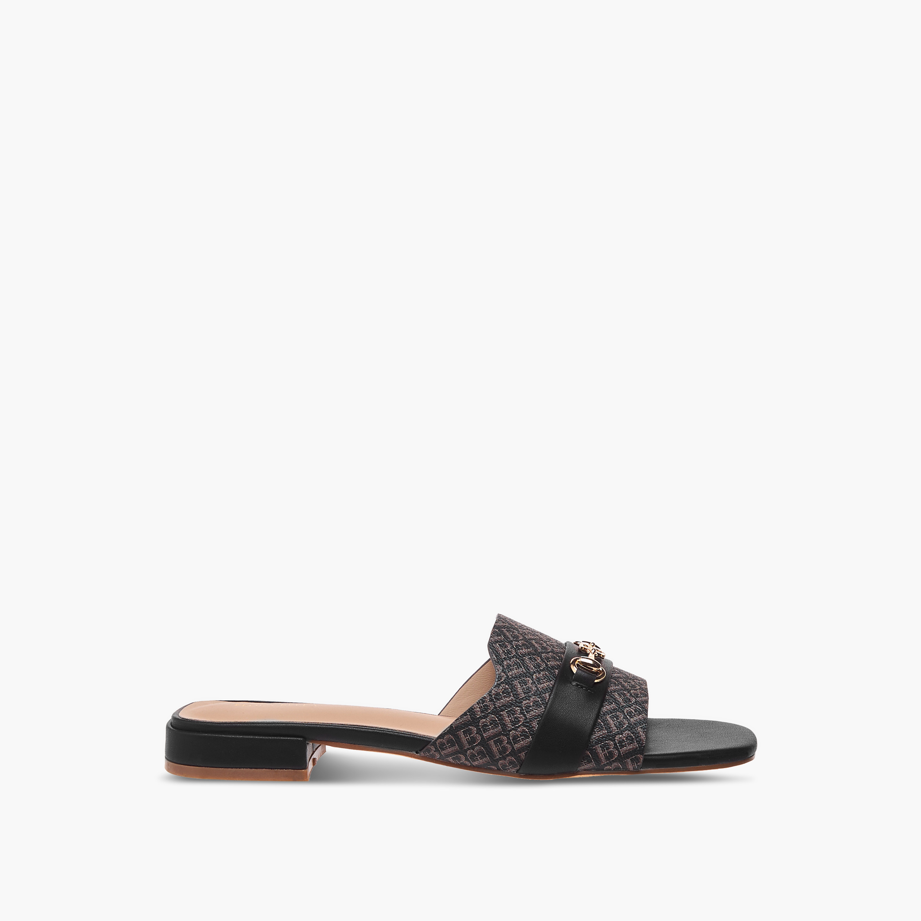 Flora Bella Monogram Print Slip-On Sandals with Metal Accent-women-shoes-flats-sandals-image-3