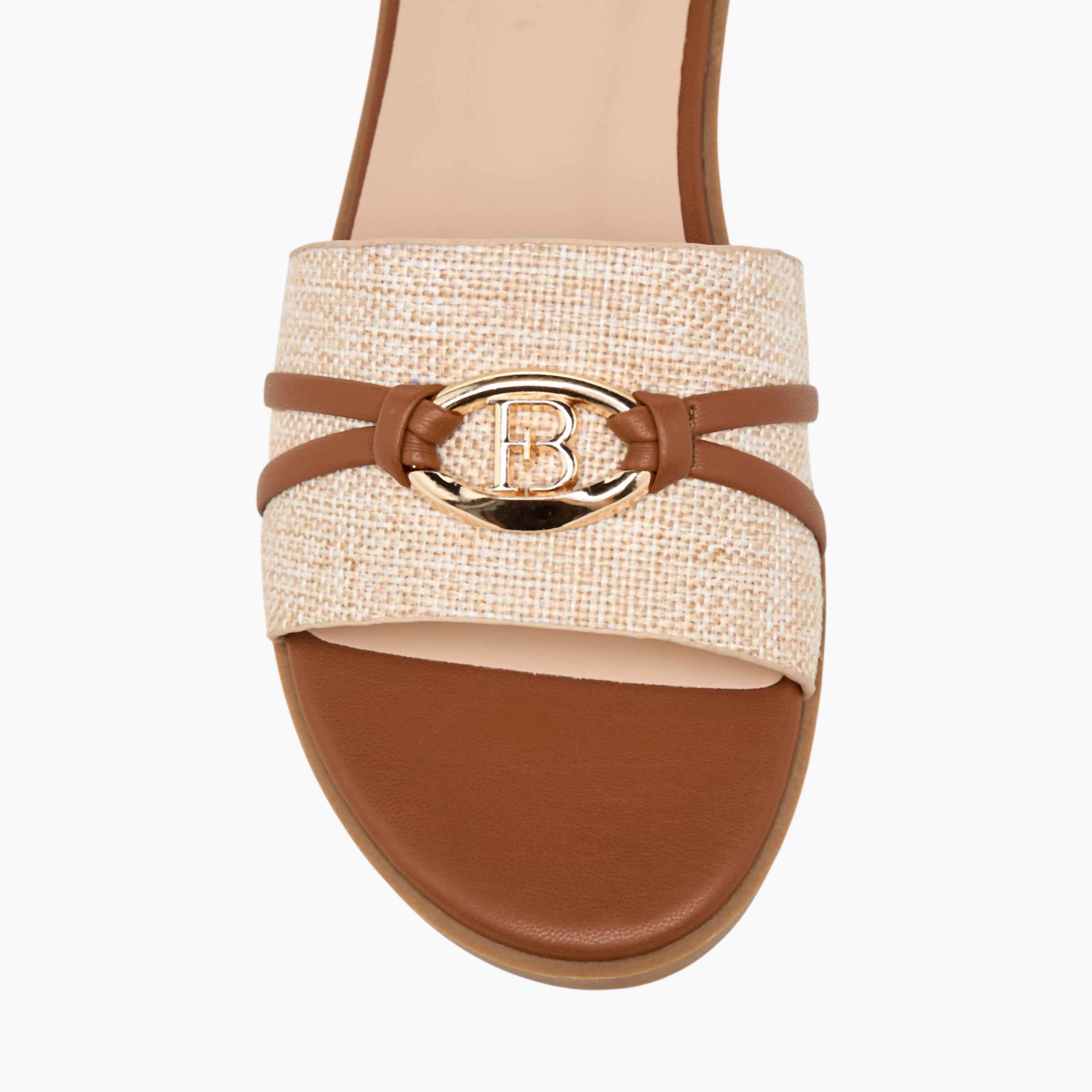 Flora Bella Textured Slip-On Flat Sandals with Metal Accent-women-shoes-flats-sandals-image-4