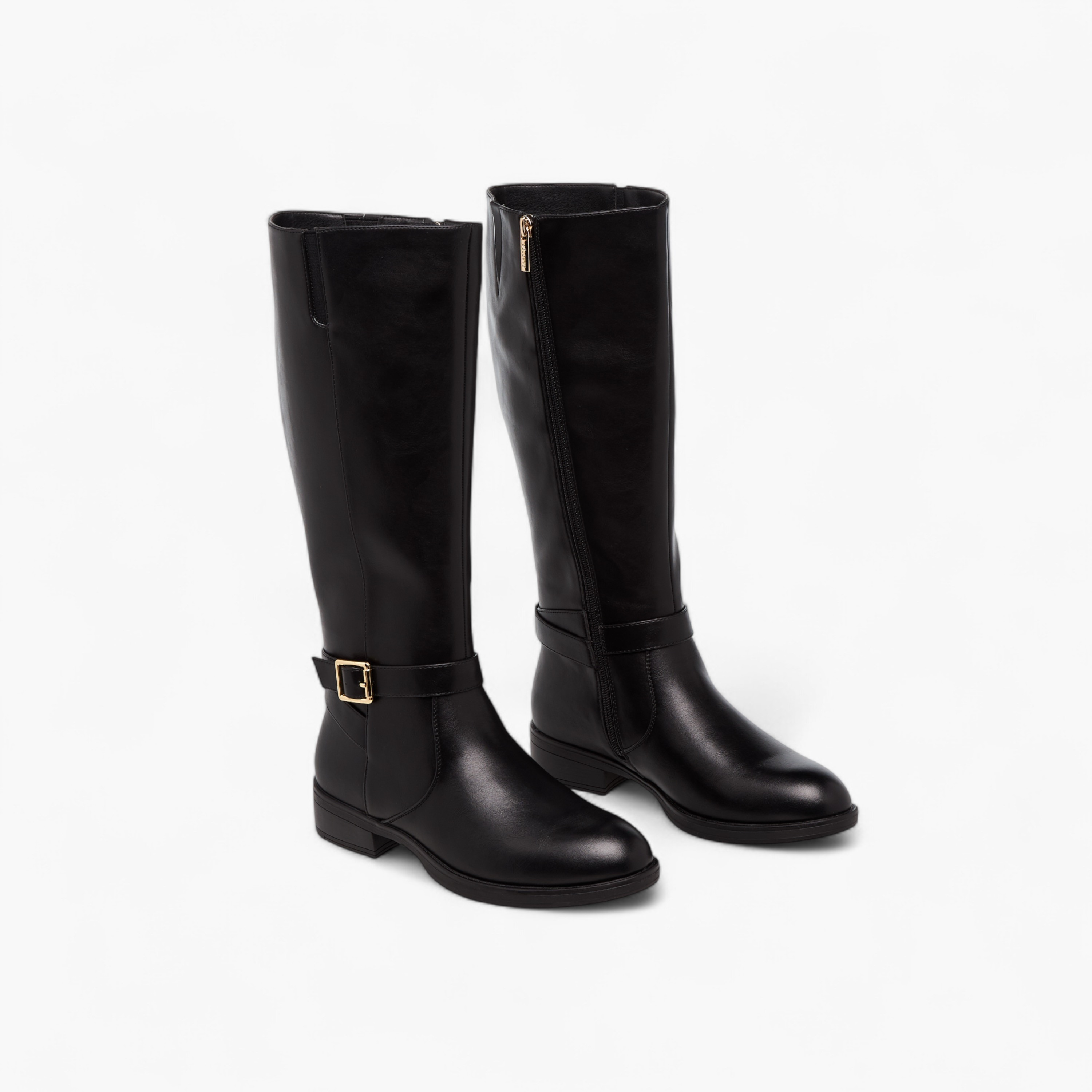Celeste Women's Panelled High Shaft Boots with Zip Closure-women-shoes-boots-image-1