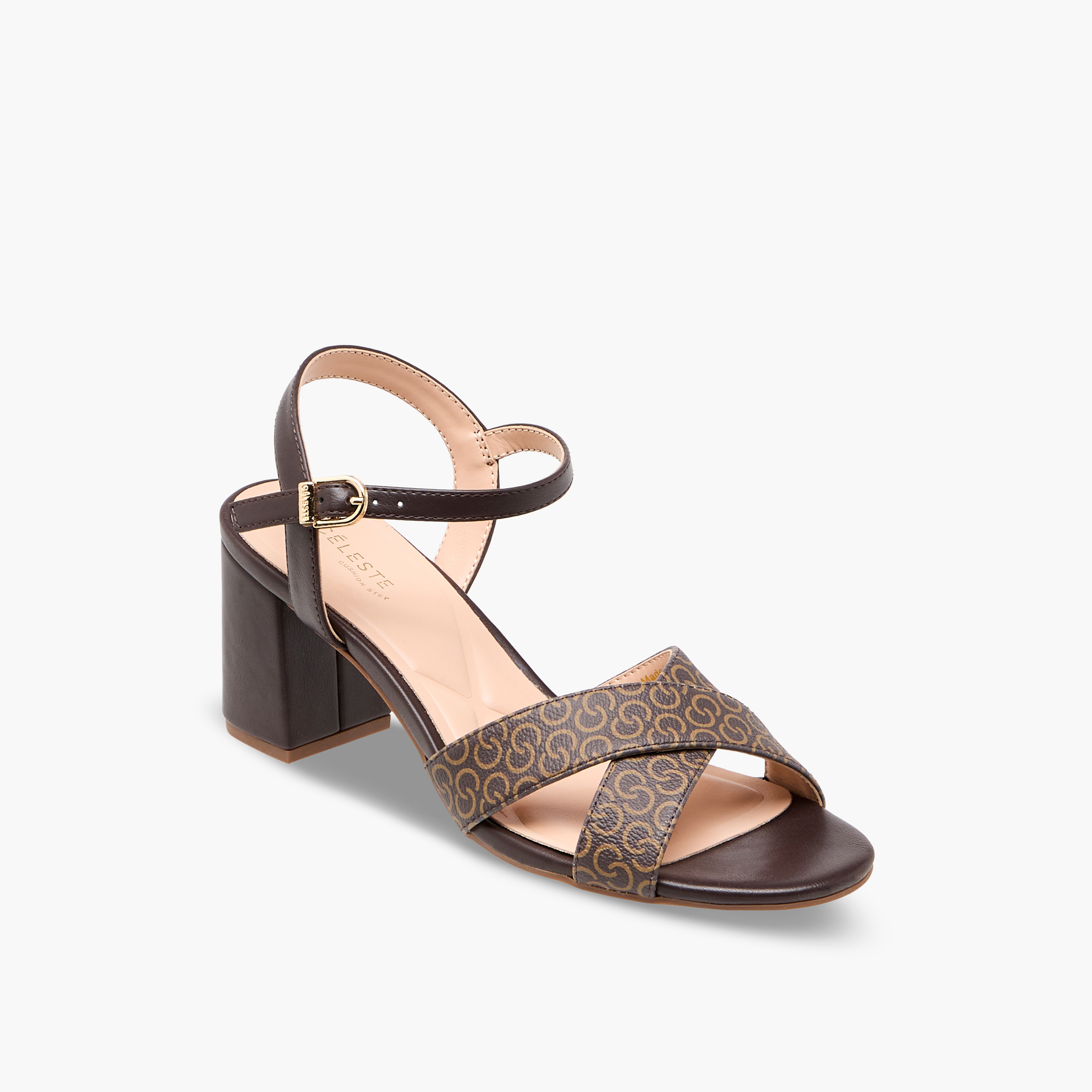 صندل بكعب عريض بطبعات مونوجرام للنساء من سيليست-women-shoes-sandals-heeled-image-2