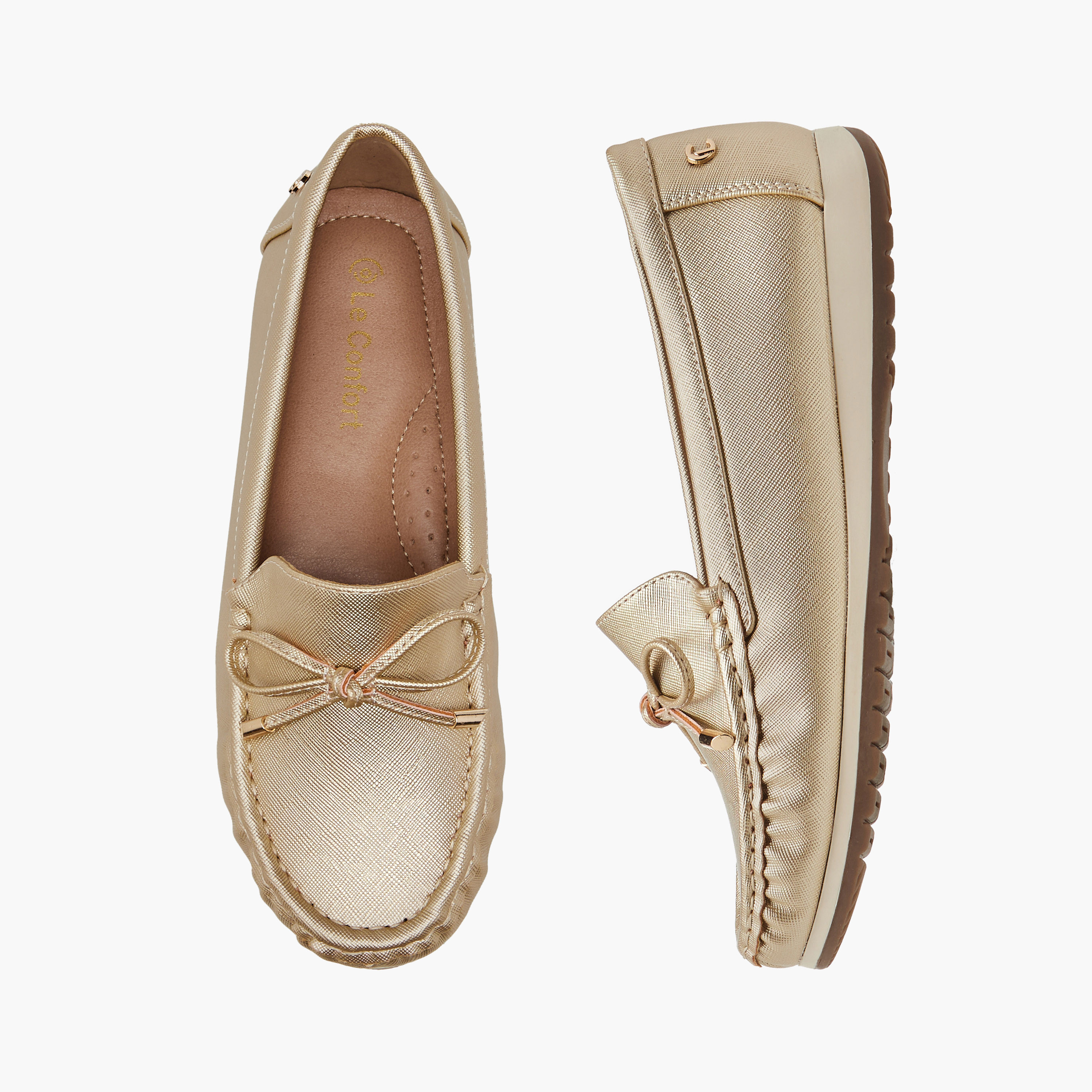 Le Confort Bow Detail Slip-On Comfort Moccasins-women-shoes-flats-moccasins-image-1