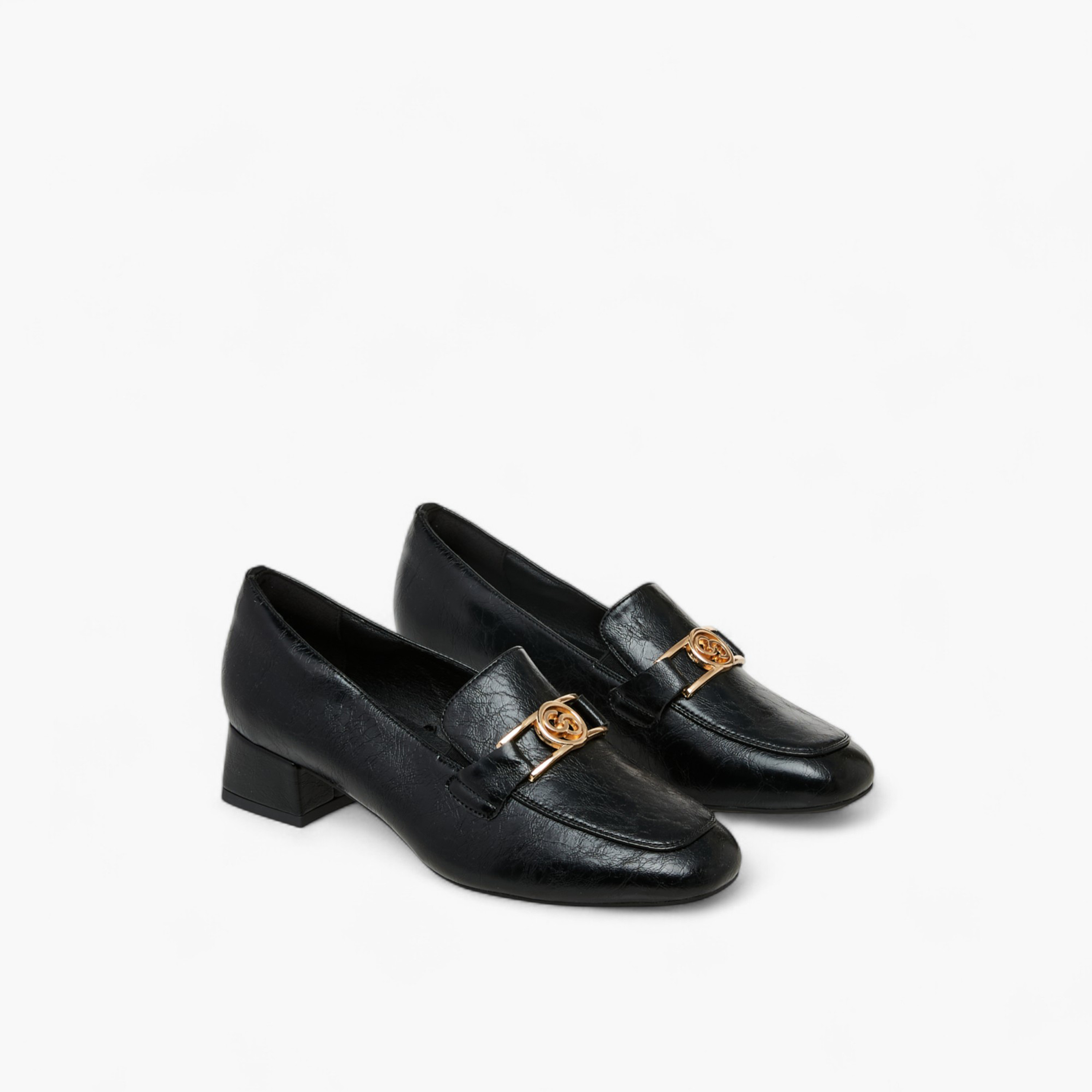 Celeste Women's Metal Accent Slip-On Loafers with Block Heels-women-shoes-loafersandmoccasins-image-1