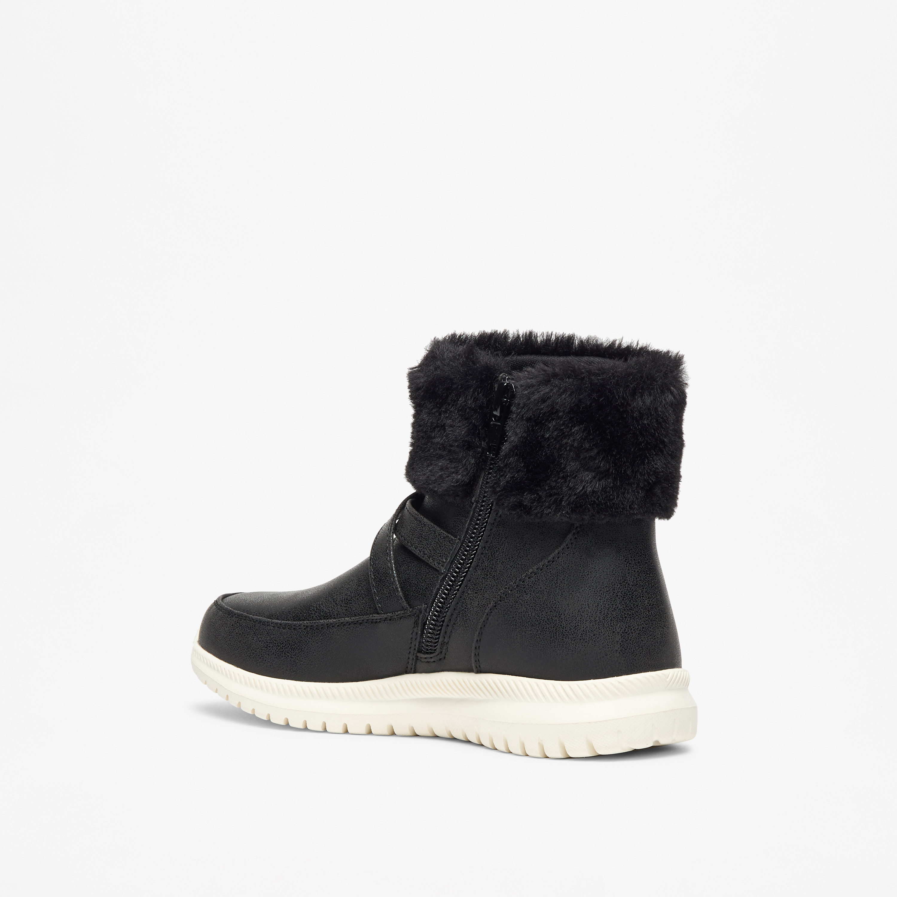 Flora Bella Plush Detail High Cut Boots with Zip Closure-girls-shoes-boots-image-2