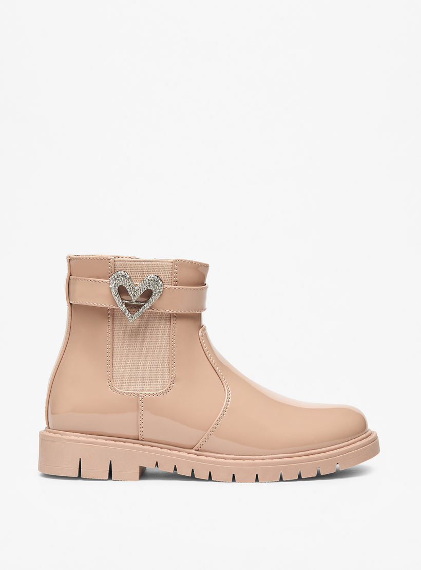 بوت بزينة قلب وقصة عالية وسحّاب إغلاق من فلورا بيلا-girls-shoes-boots-image-3