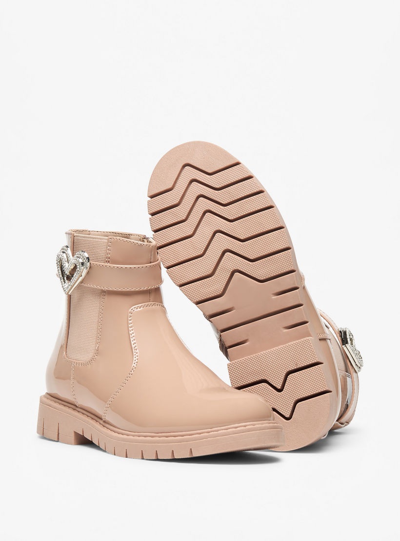 بوت بزينة قلب وقصة عالية وسحّاب إغلاق من فلورا بيلا-girls-shoes-boots-image-4
