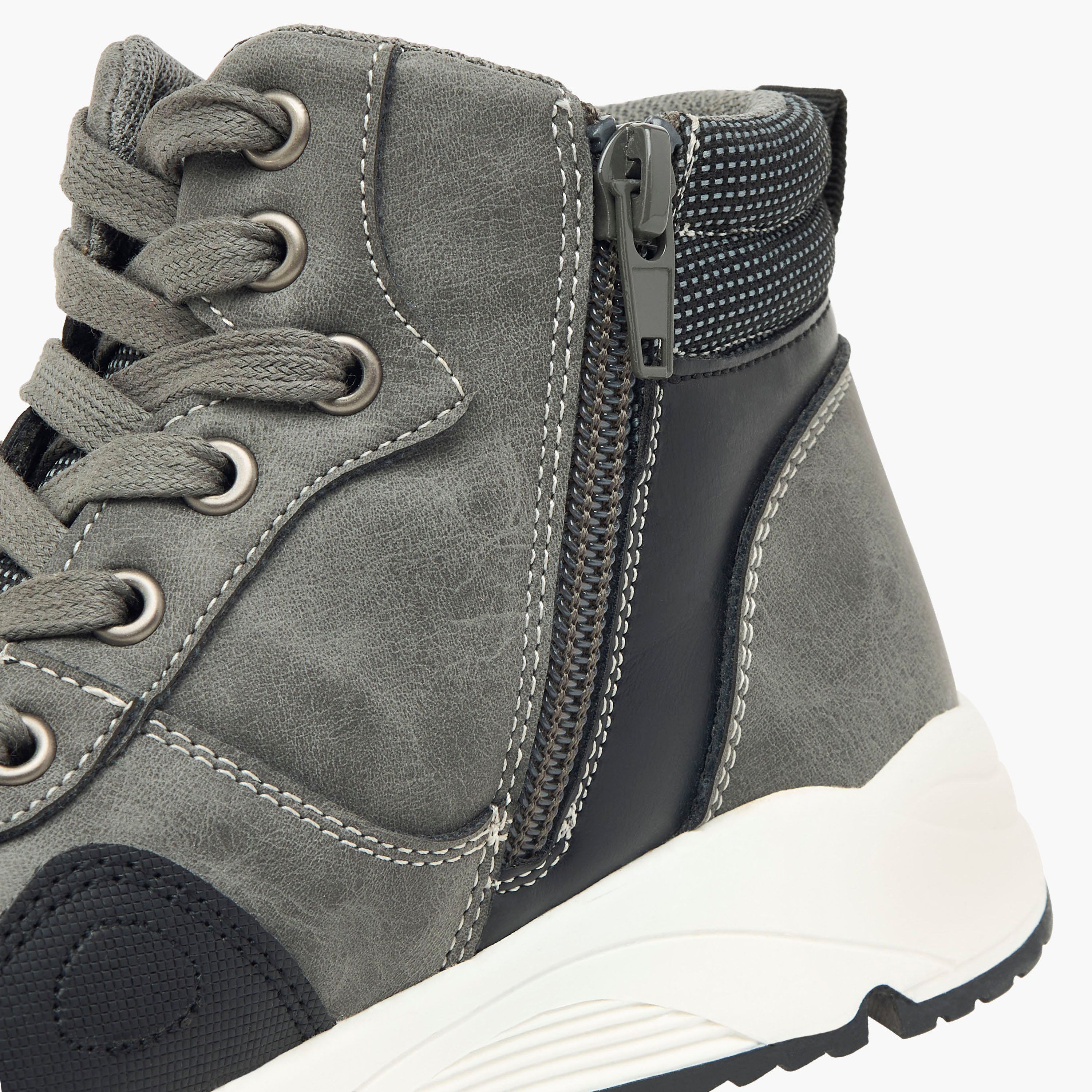LBL by Shoexpress Panelled High Cut Boots with Zip Closure-boys-shoes-boots-image-9