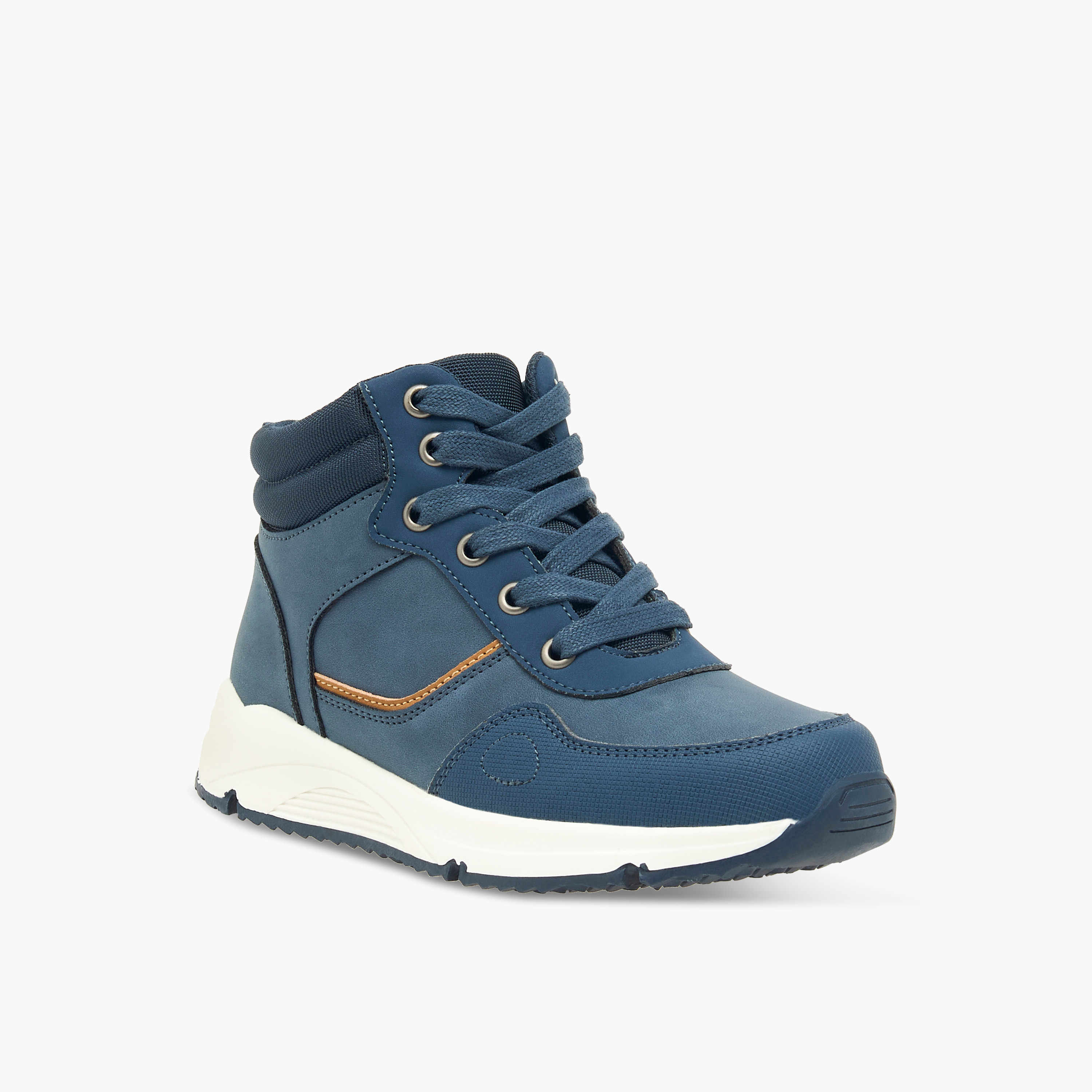 LBL by Shoexpress Panelled High Cut Boots with Zip Closure-boys-shoes-boots-image-2