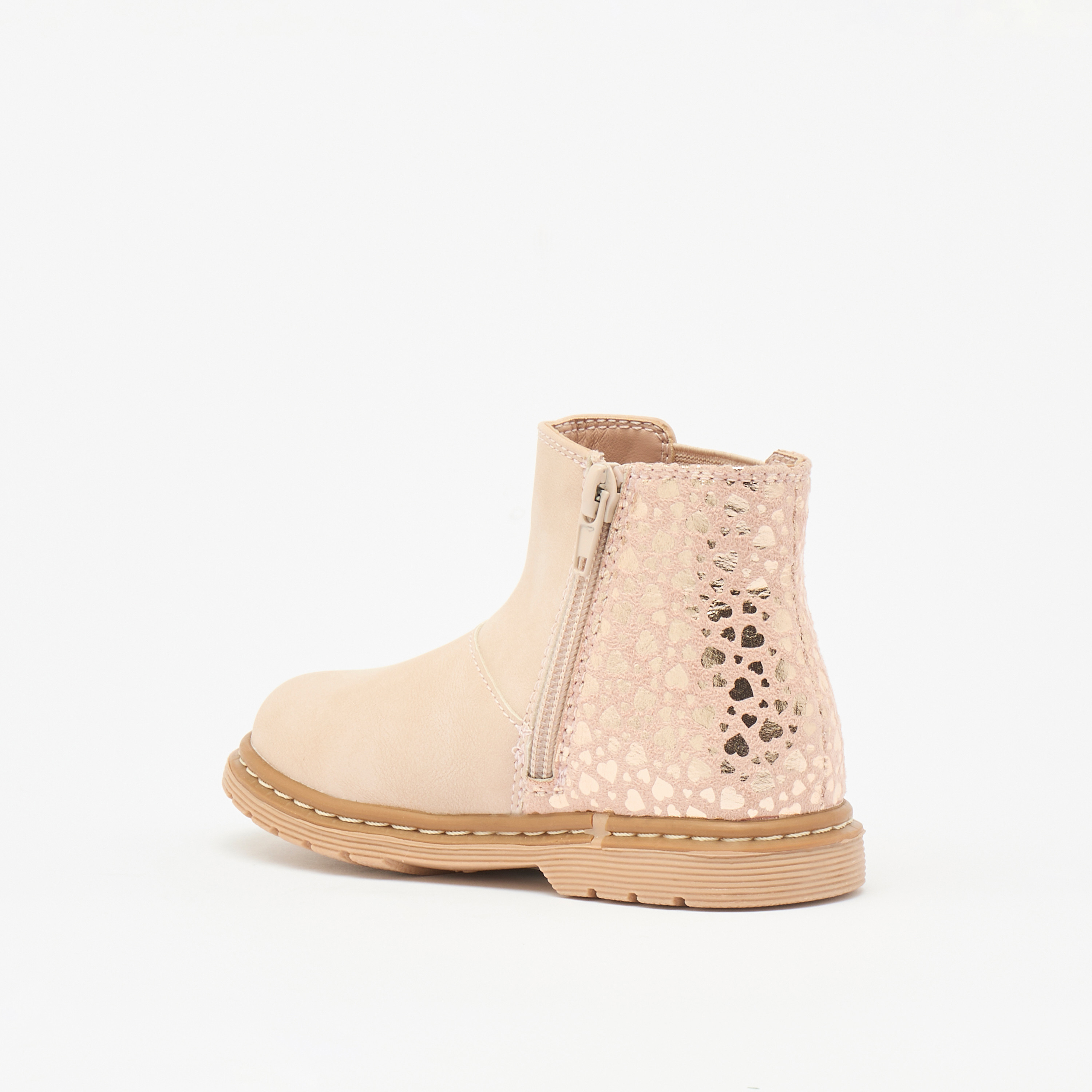 Flora Bella Textured Ankle Boots with Zip Closure-girls-shoes-boots-image-2