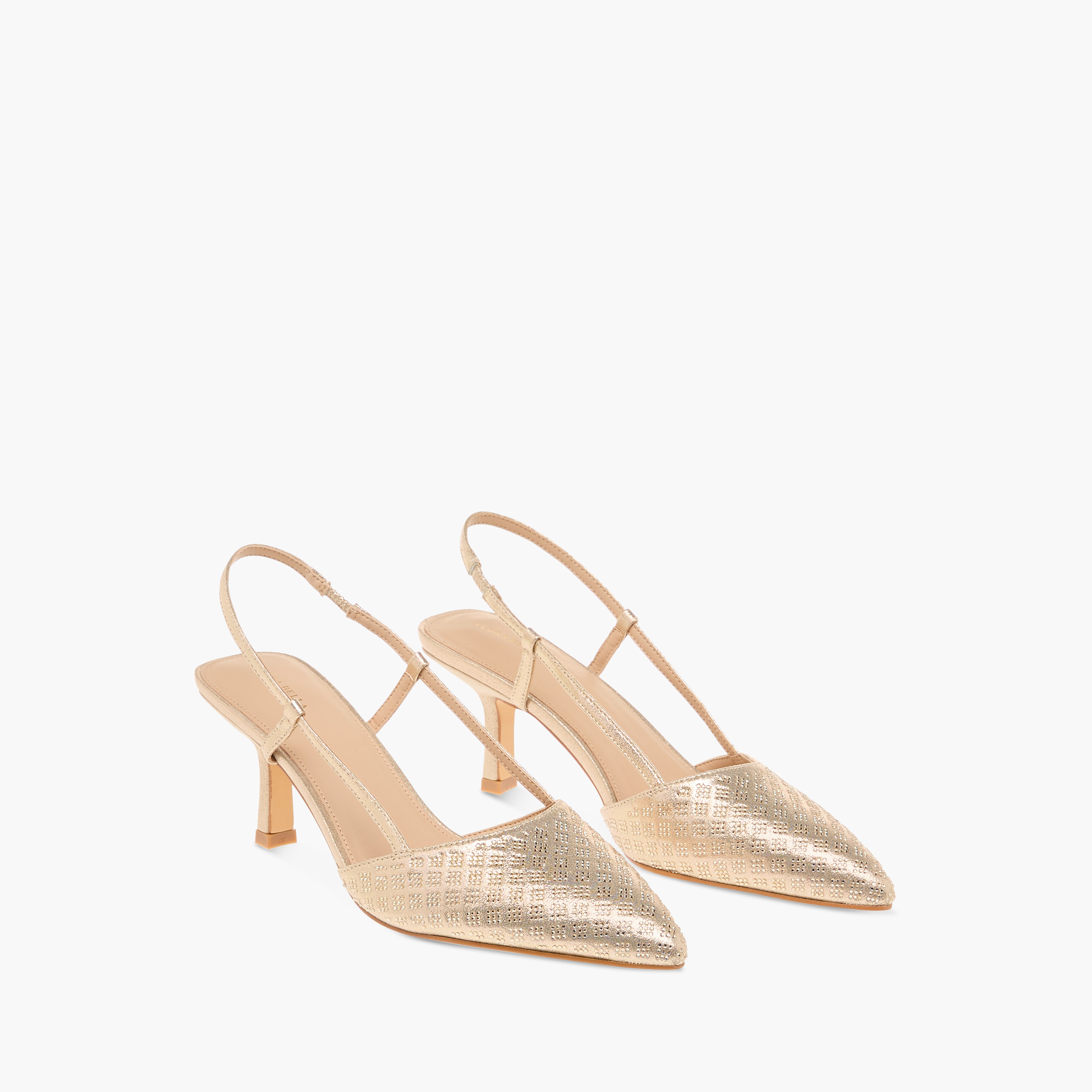 صندل بارز الملمس بحزام خلفي وكعب صغير من فلورا بيلا-women-shoes-heels-image-1