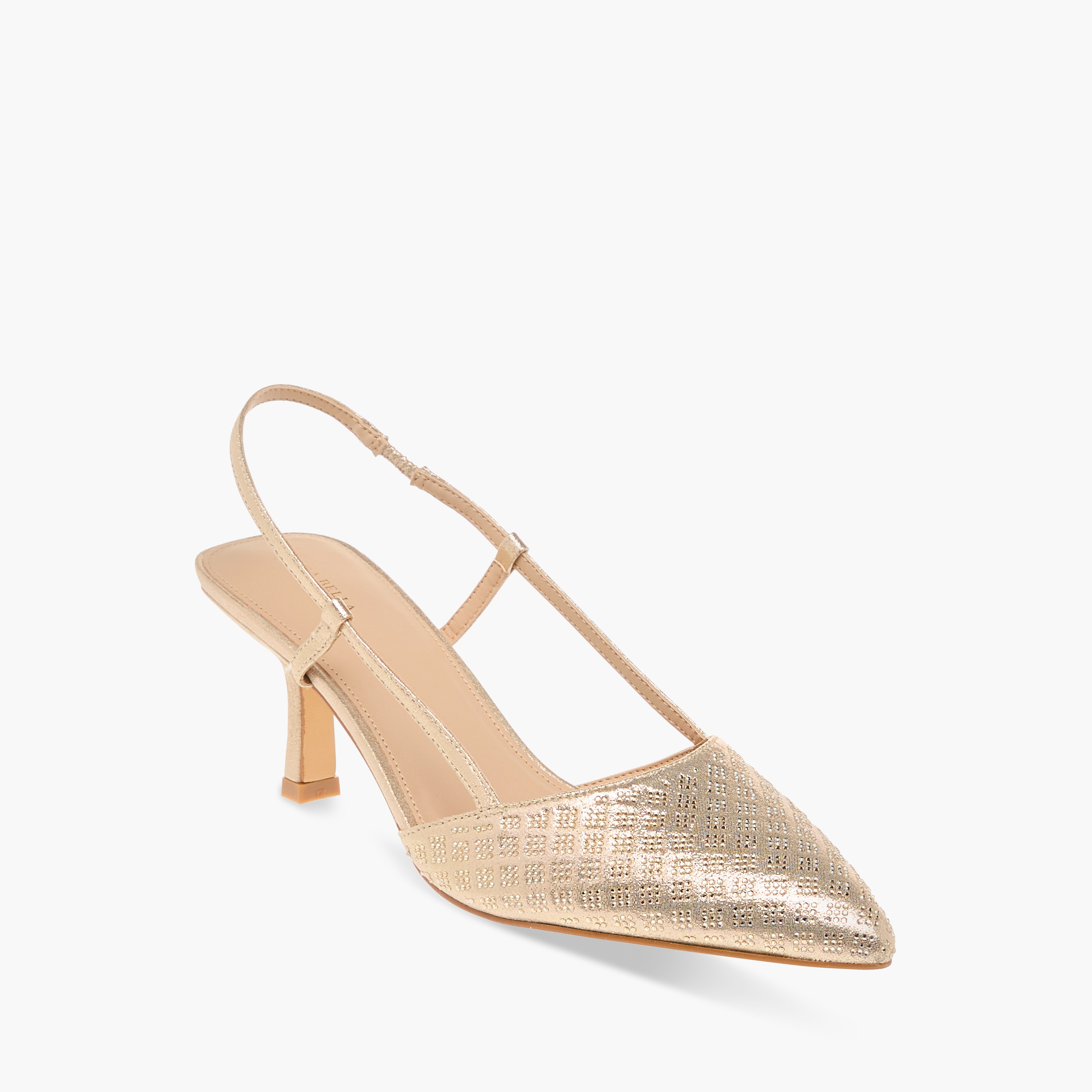 صندل بارز الملمس بحزام خلفي وكعب صغير من فلورا بيلا-women-shoes-heels-image-2