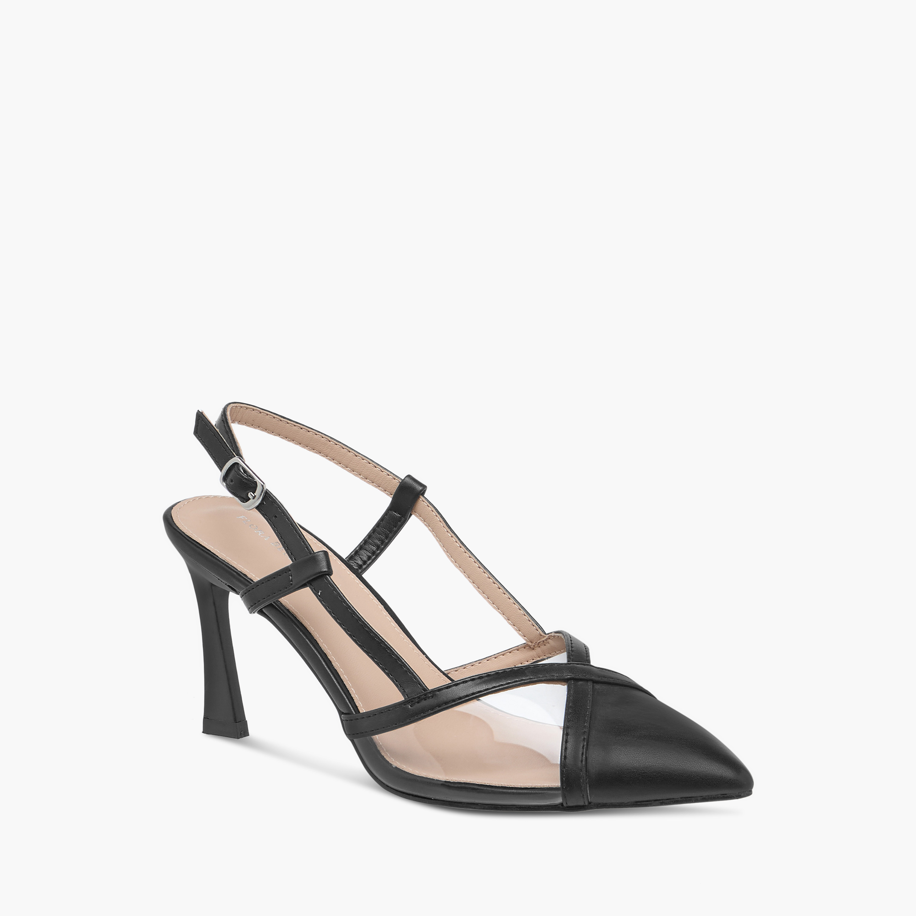 حذاء بكعب واسع ومقدمة مدببة وحزام خلفي وإبزيم إغلاق من فلورا بيلا-women-shoes-heels-image-2