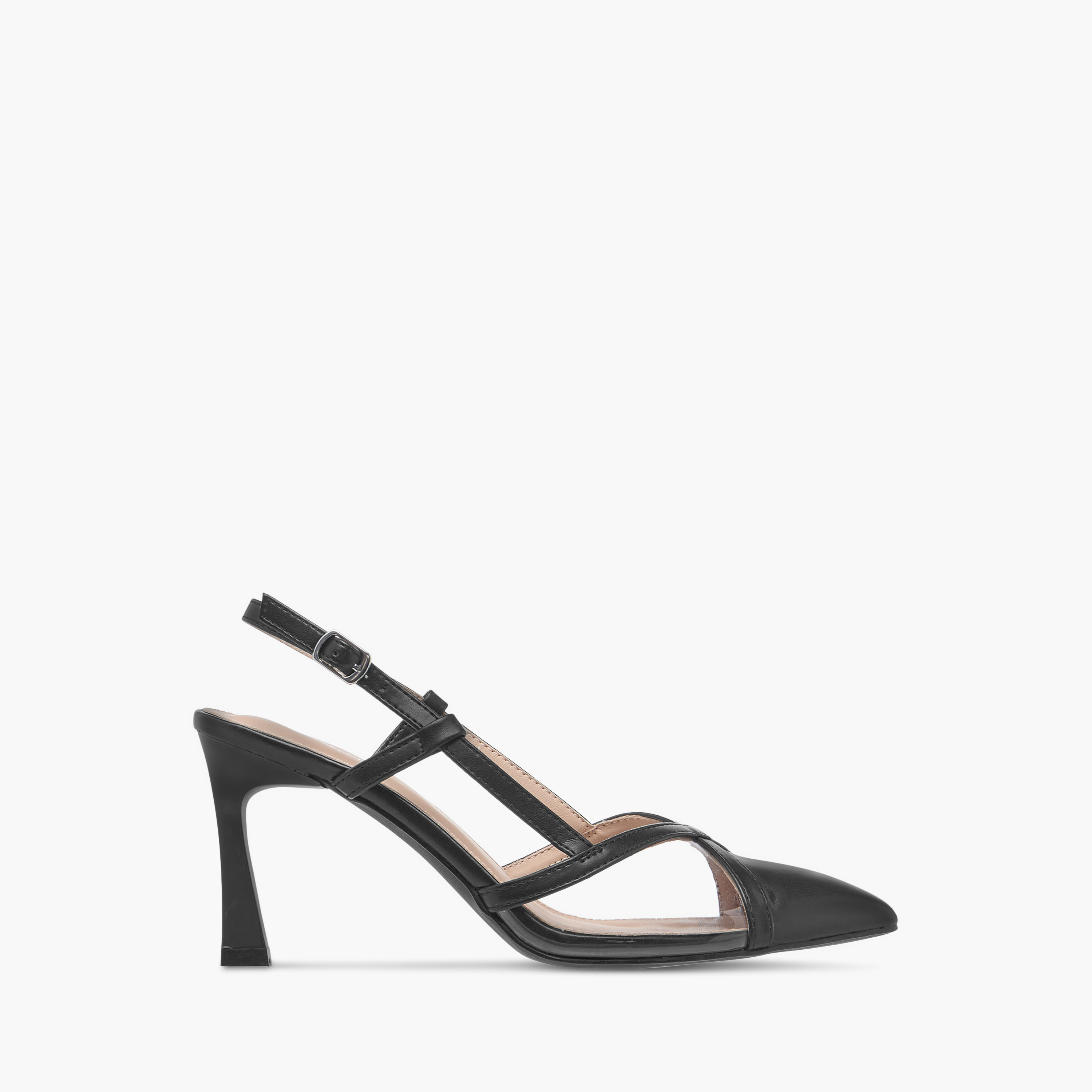حذاء بكعب واسع ومقدمة مدببة وحزام خلفي وإبزيم إغلاق من فلورا بيلا-women-shoes-heels-image-3