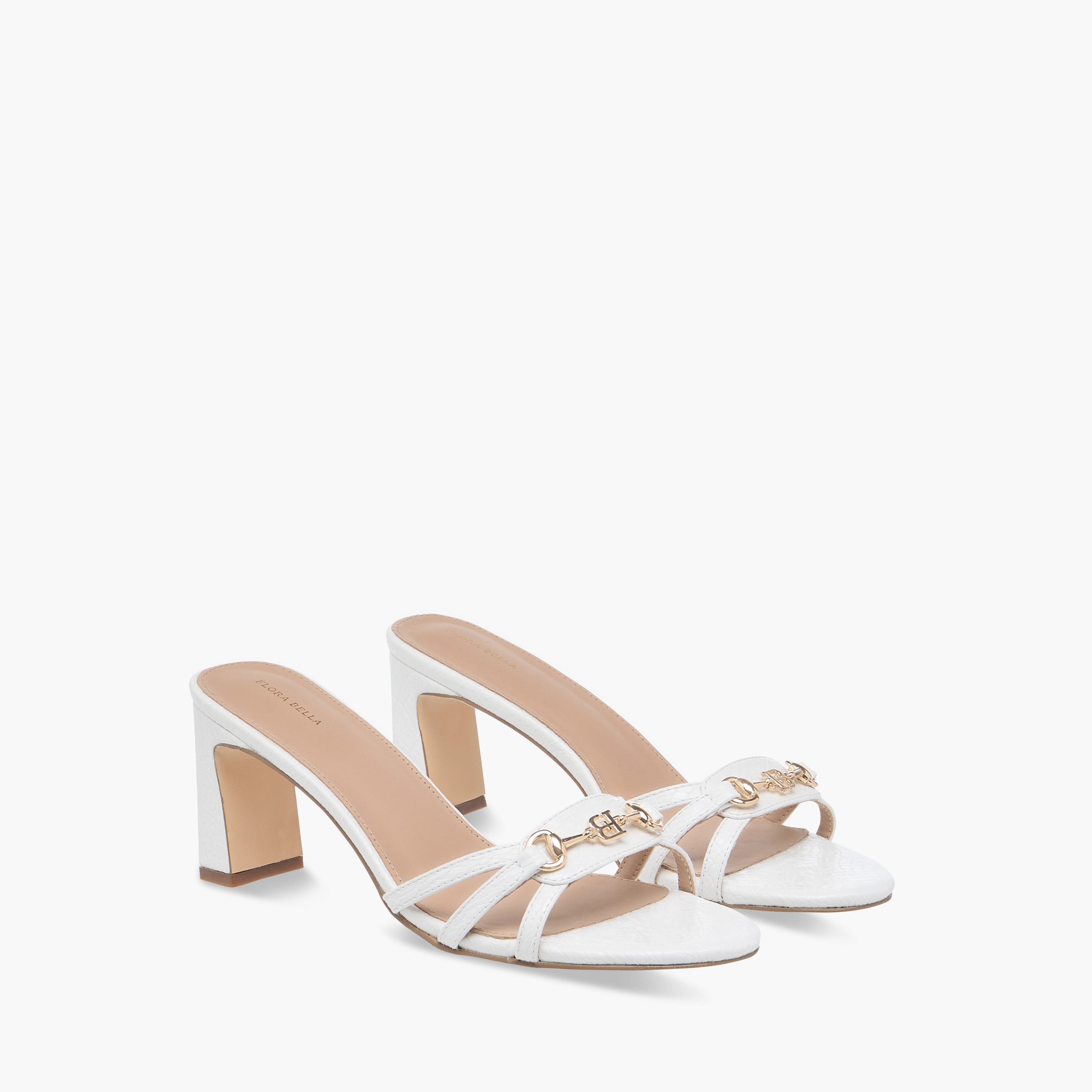 Flora Bella Logo Charm Accent Slip-On Sandals with Block Heels-women-shoes-sandals-heeled-image-1