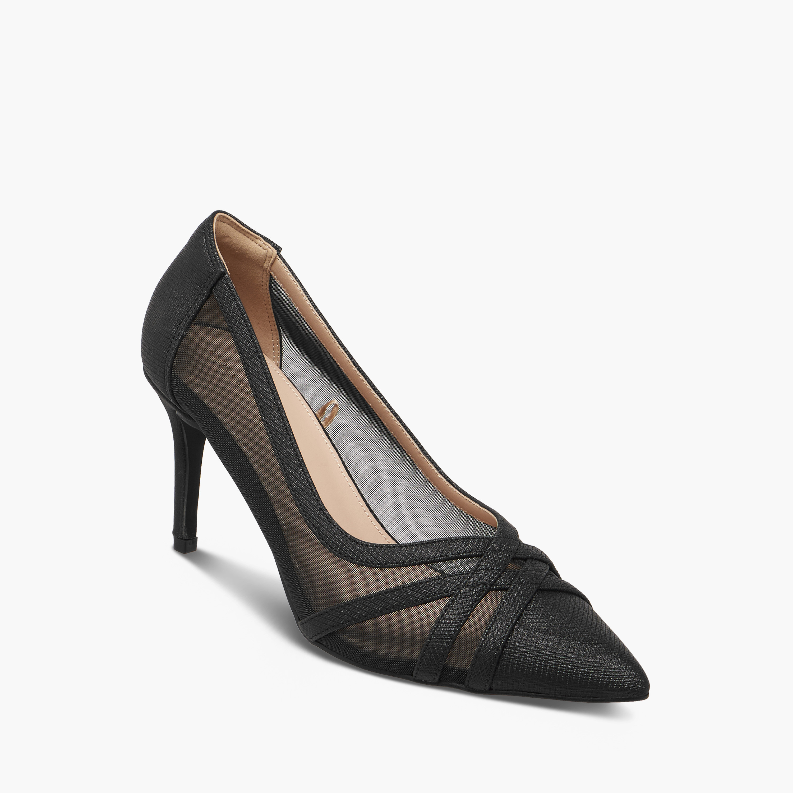 حذاء كلاسيكي سهل الارتداء بارز الملمس بكعب ستيليتو من فلورا بيلا-women-shoes-heels-image-2