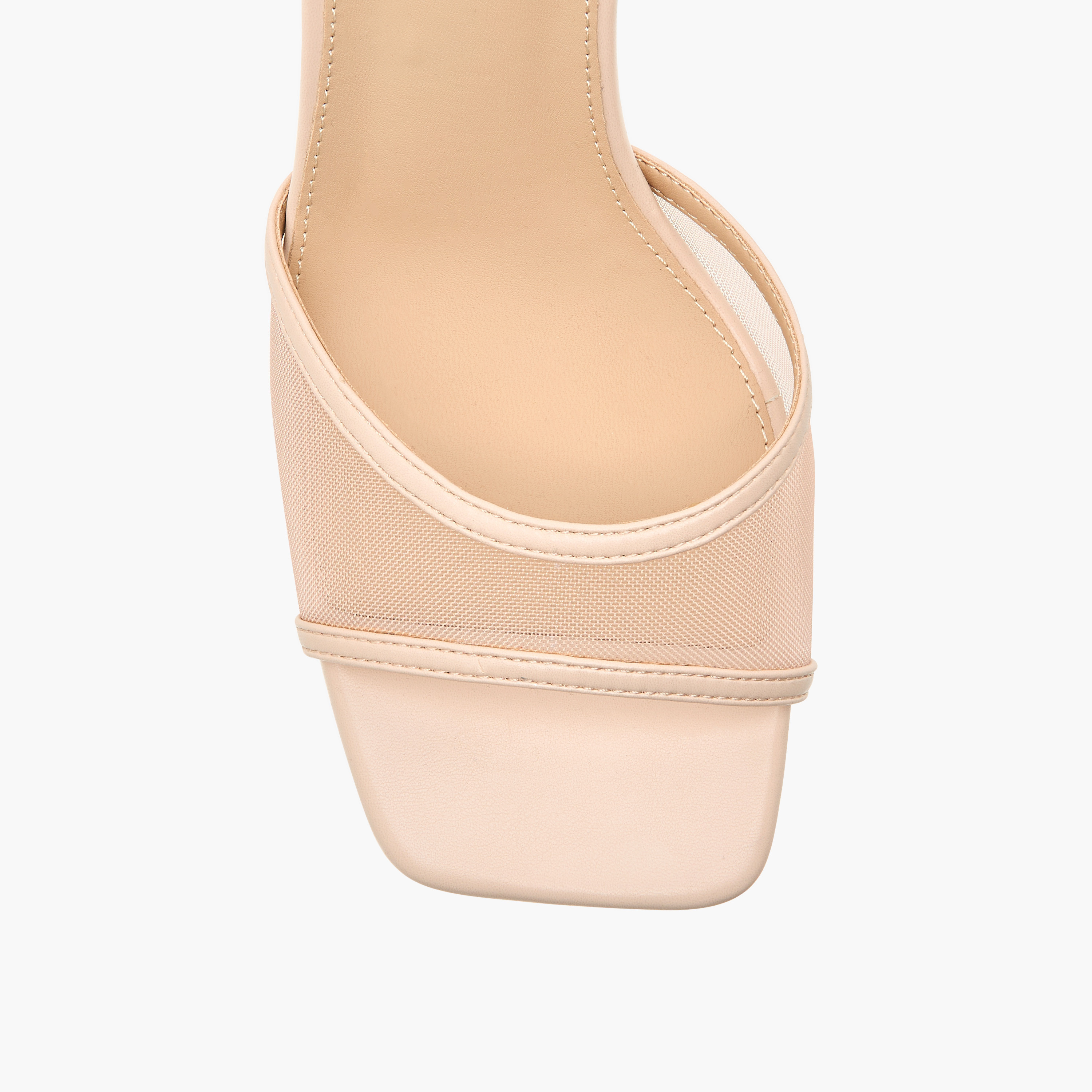 Flora Bella Mesh Detail Stiletto Sandals with Ankle Strap and Buckle Closure-women-shoes-sandals-heeled-image-4