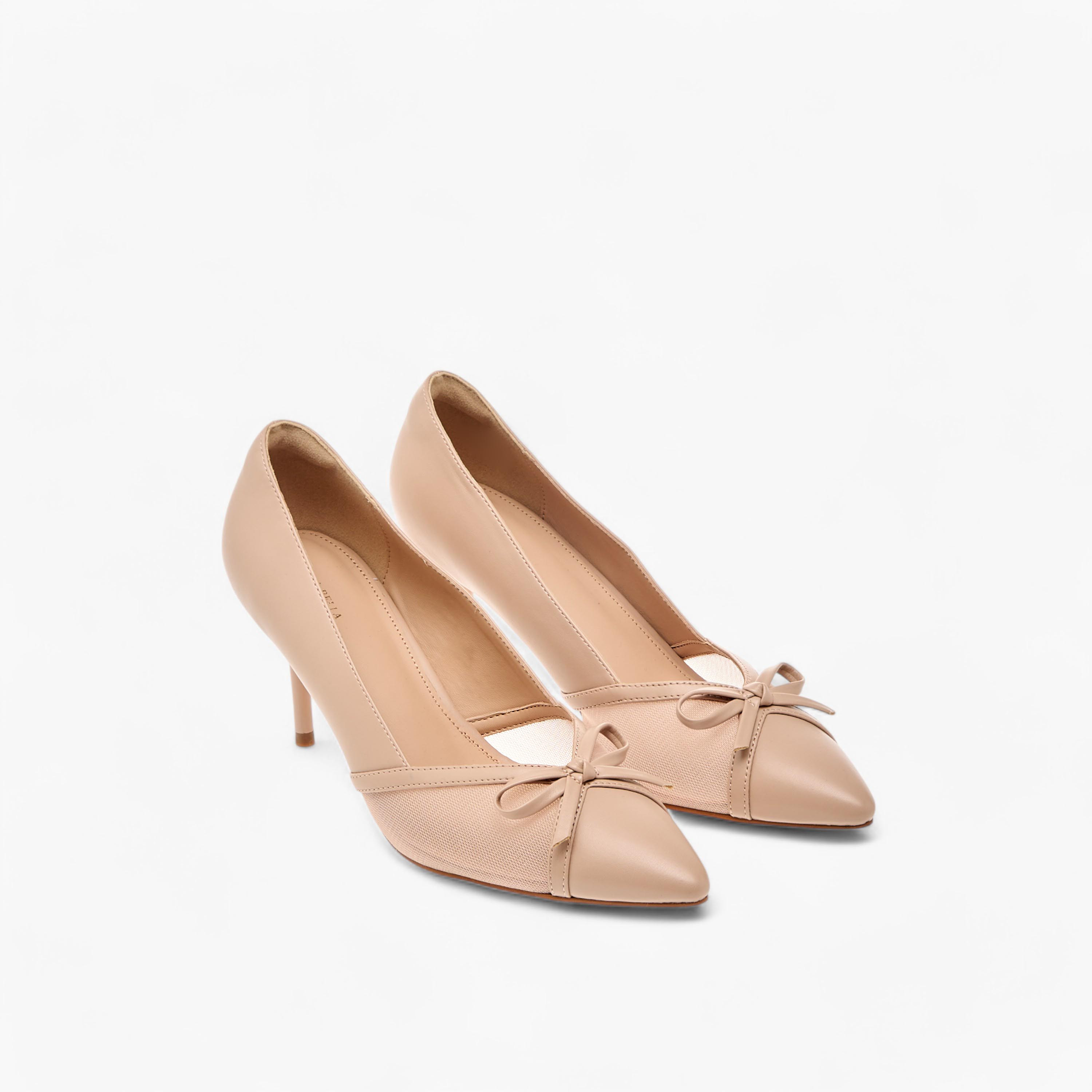 Flora Bella Bow Applique Slip-On Pumps with Stiletto Heels-women-shoes-heels-image-1